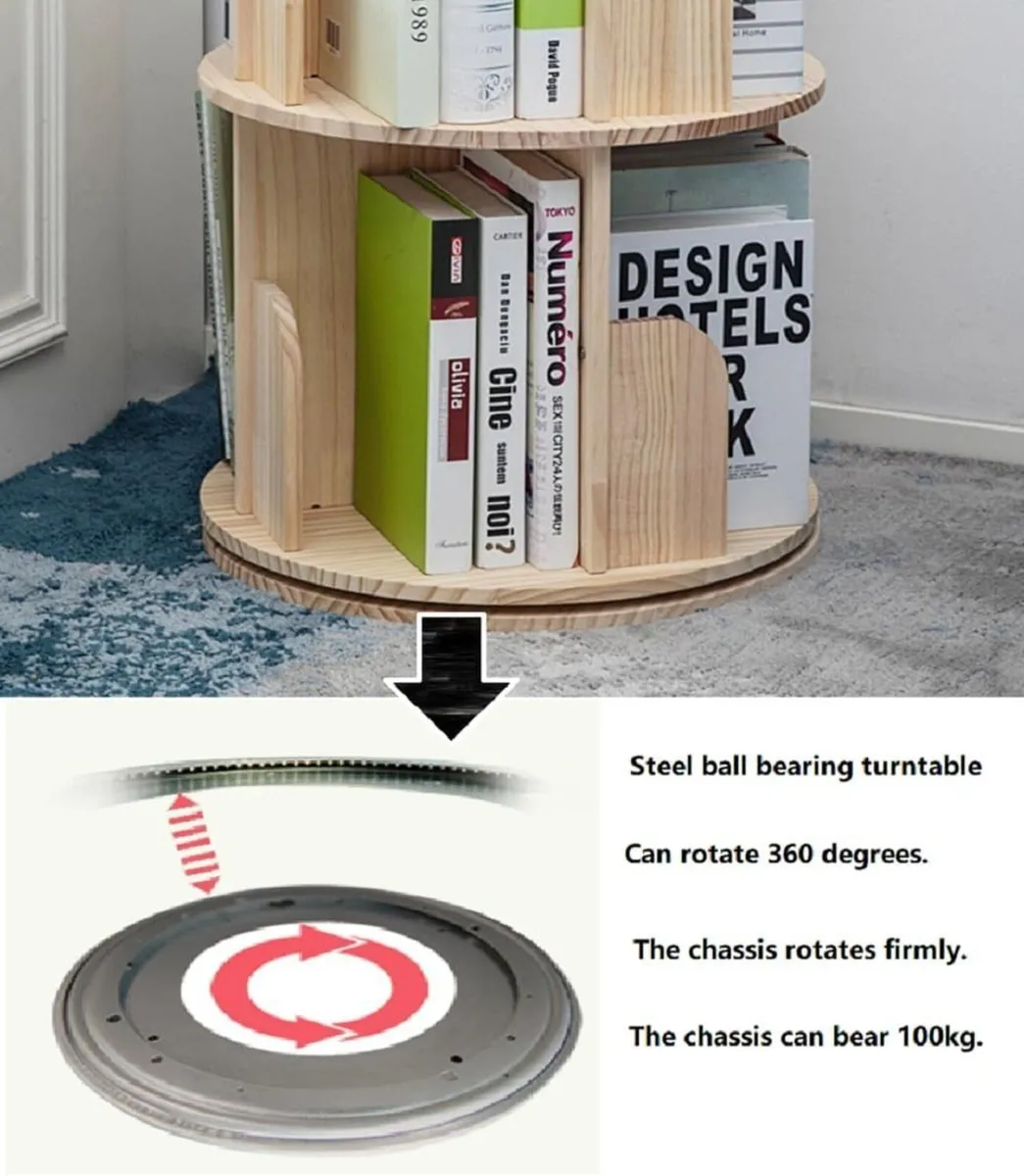Rotating Bookshelf 360 Display Floor Standing - Image 4