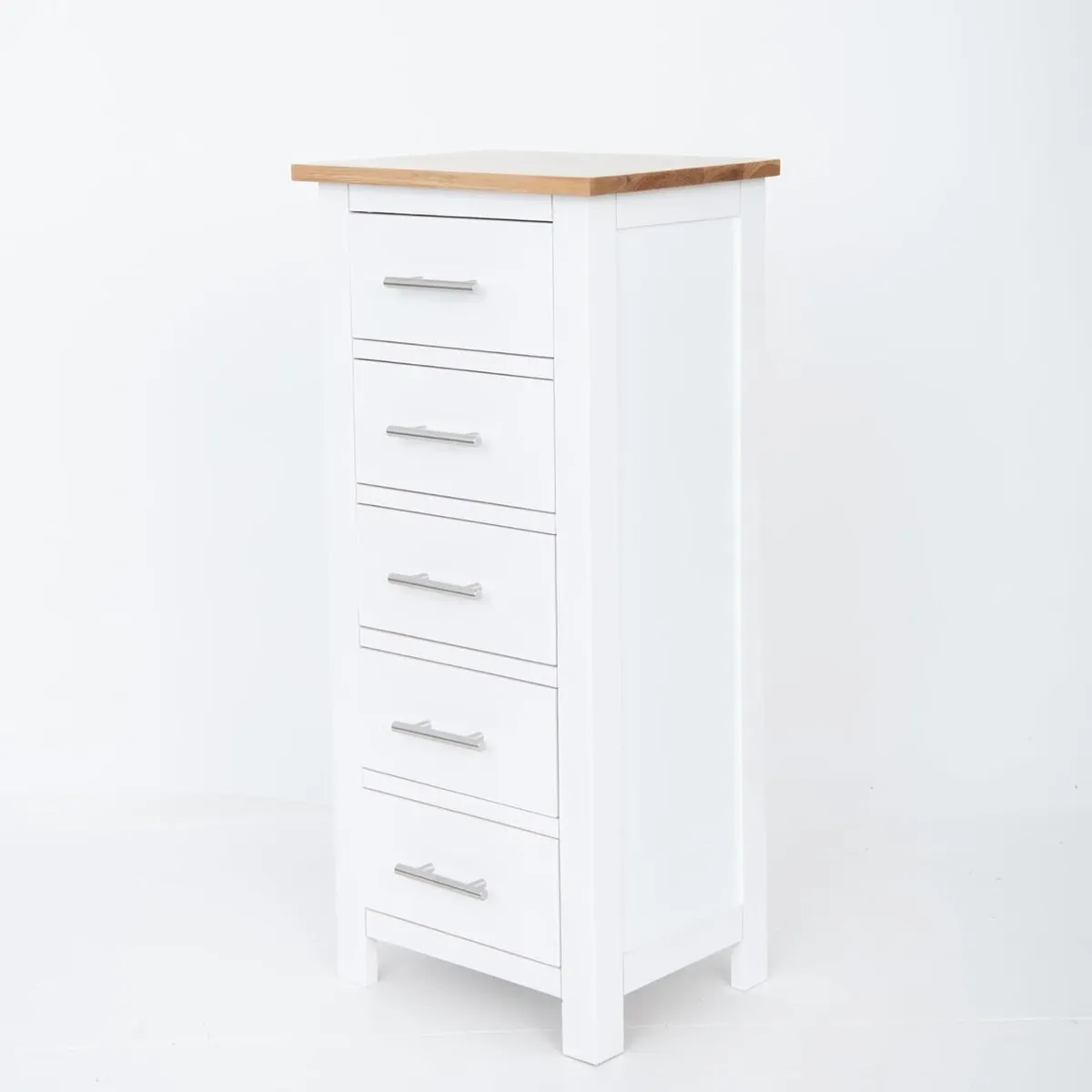 White OAK Wood Organization 5 Drawers Storage - Image 4