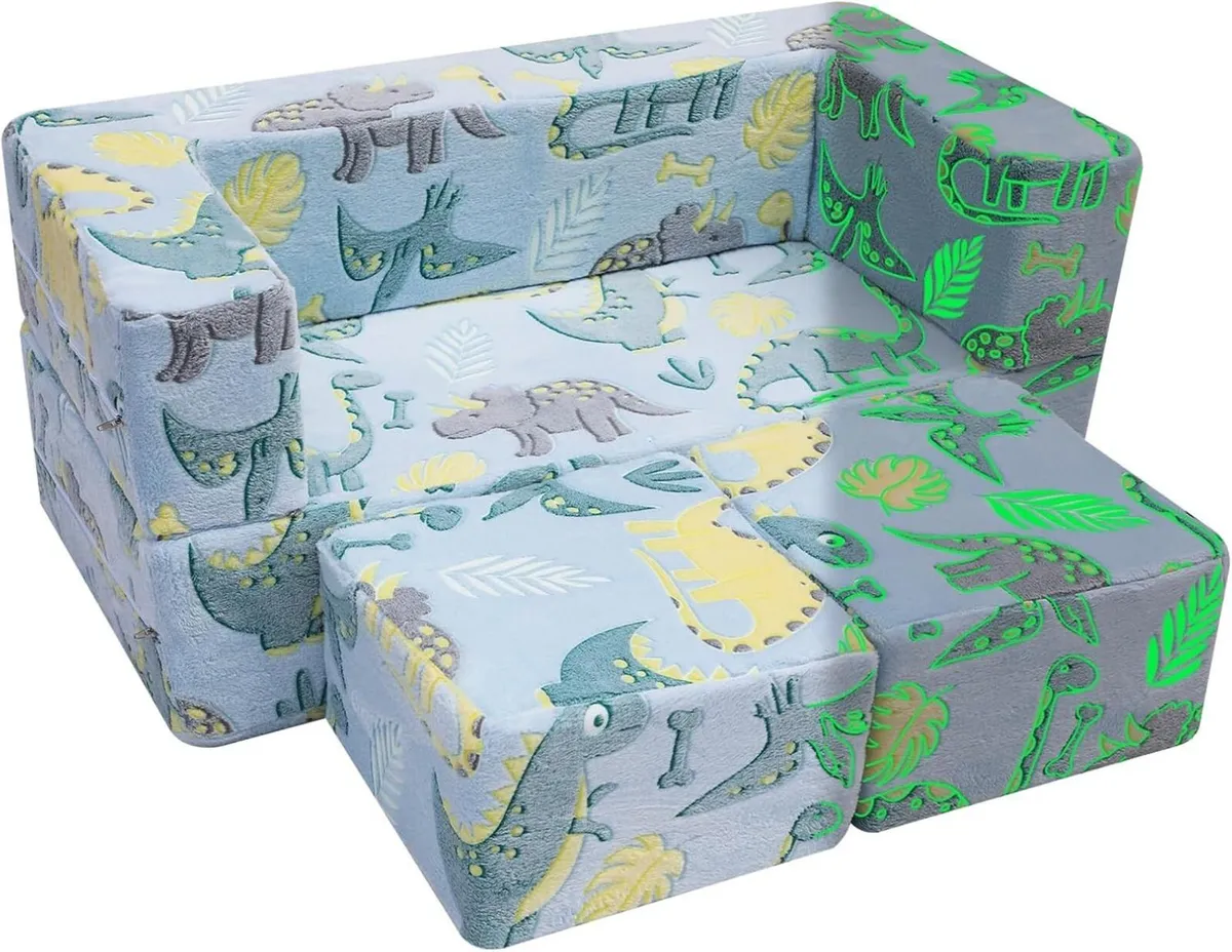 Kids Sofa Bed Toddler Armchair Couch Glow in The - Image 1