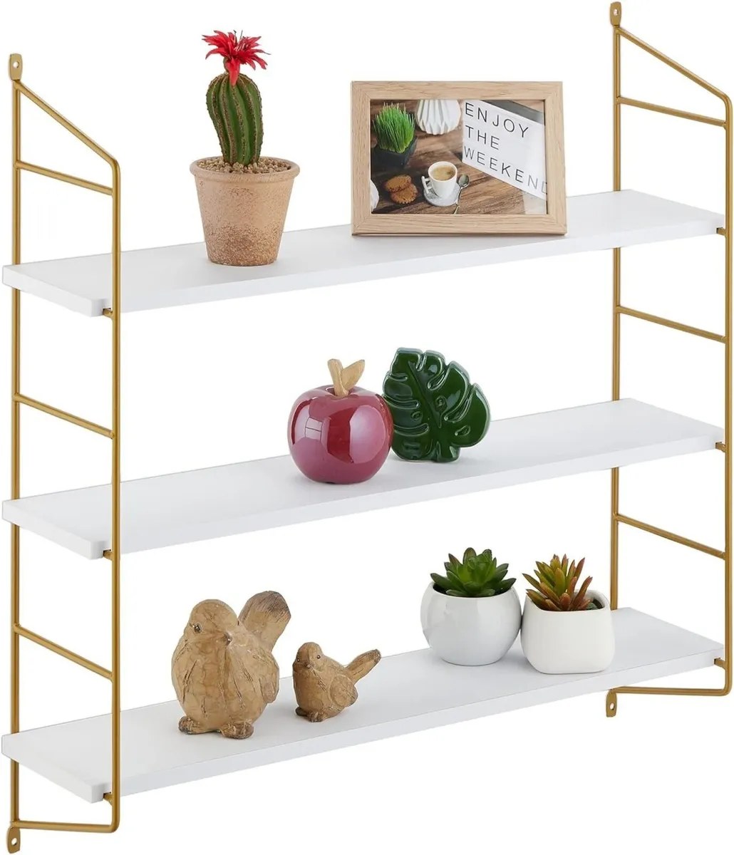 Wall Shelf HxWxD: 60 x 15 cm Suspended 3 Shelves - Image 1