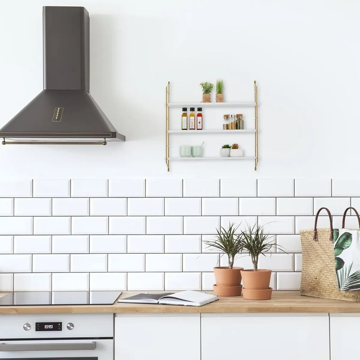 Wall Shelf HxWxD: 60 x 15 cm Suspended 3 Shelves - Image 2