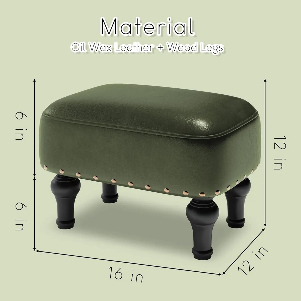 Ottoman Leather Foot Rest with Thicker Foam - Image 3