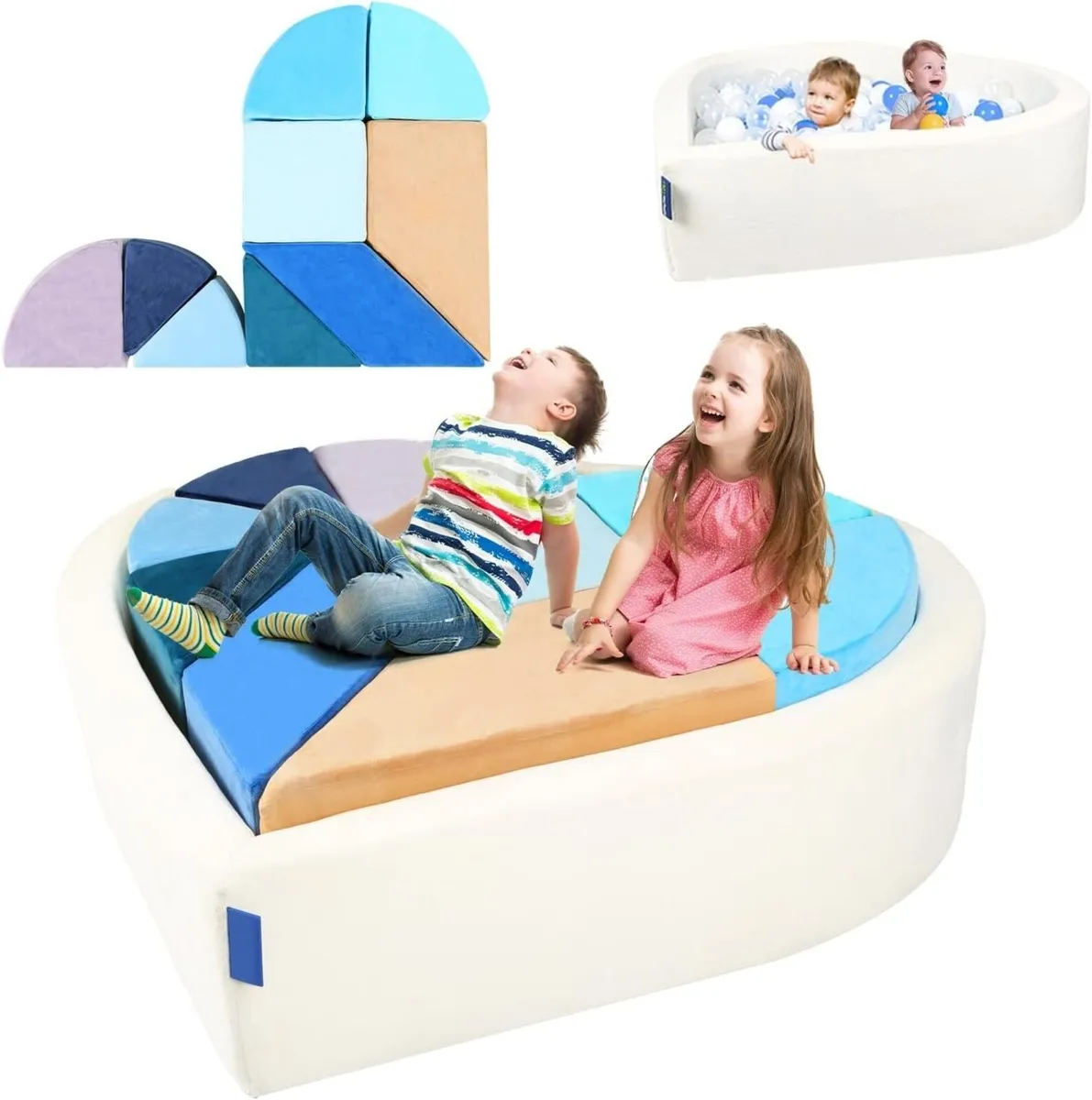 Kids Play Couch 2-in-1 Heart-Shape Plays Sofa - Image 1