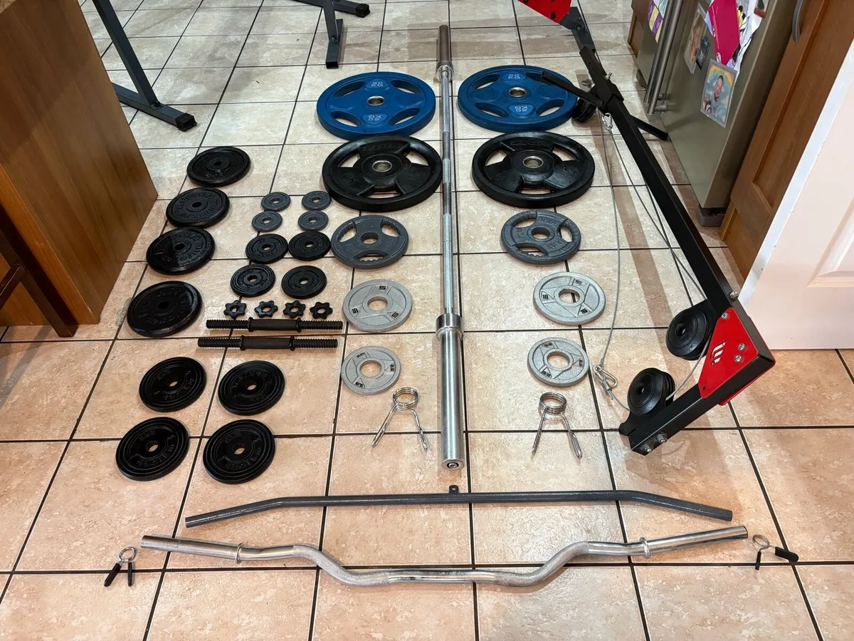 PERFECT ALL IN 1 GYM WEIGHTLIFTING SET UP BUNDLE!! - Image 2