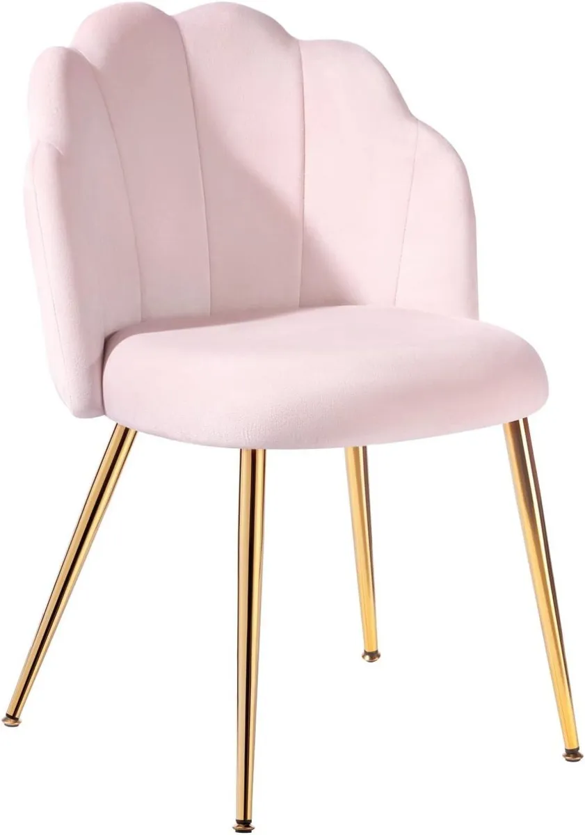 Velvet Chair for Vanity with Gold Legs Desk - Image 1