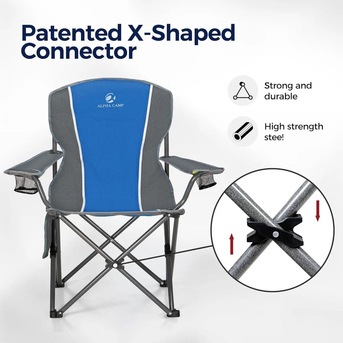 Set of 2 Camping Chairs for Adults Folding - Image 3