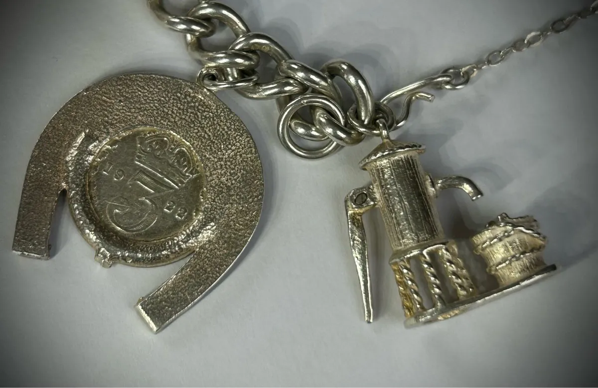 Heavy Silver Charm Bracelet - Image 3