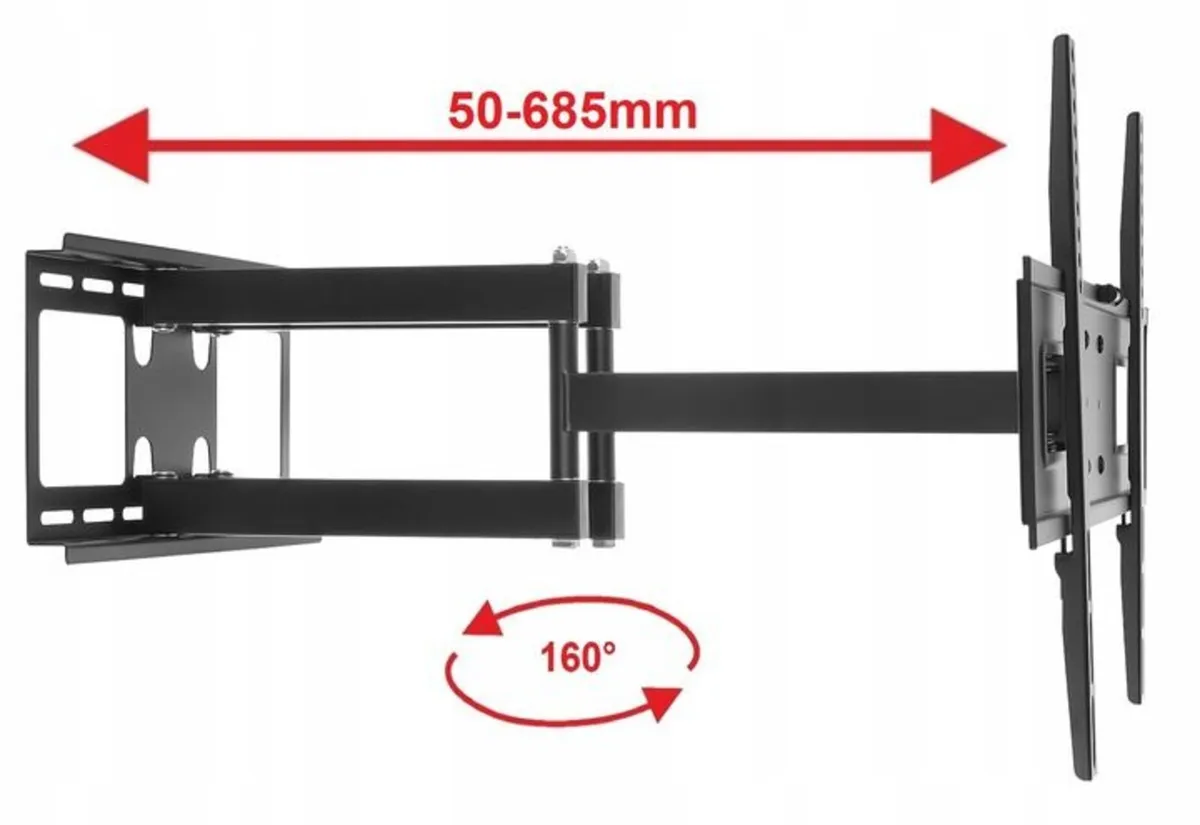 Tv Wall Bracket Tilt Swivel Long Arm 32"- 80" - Image 3