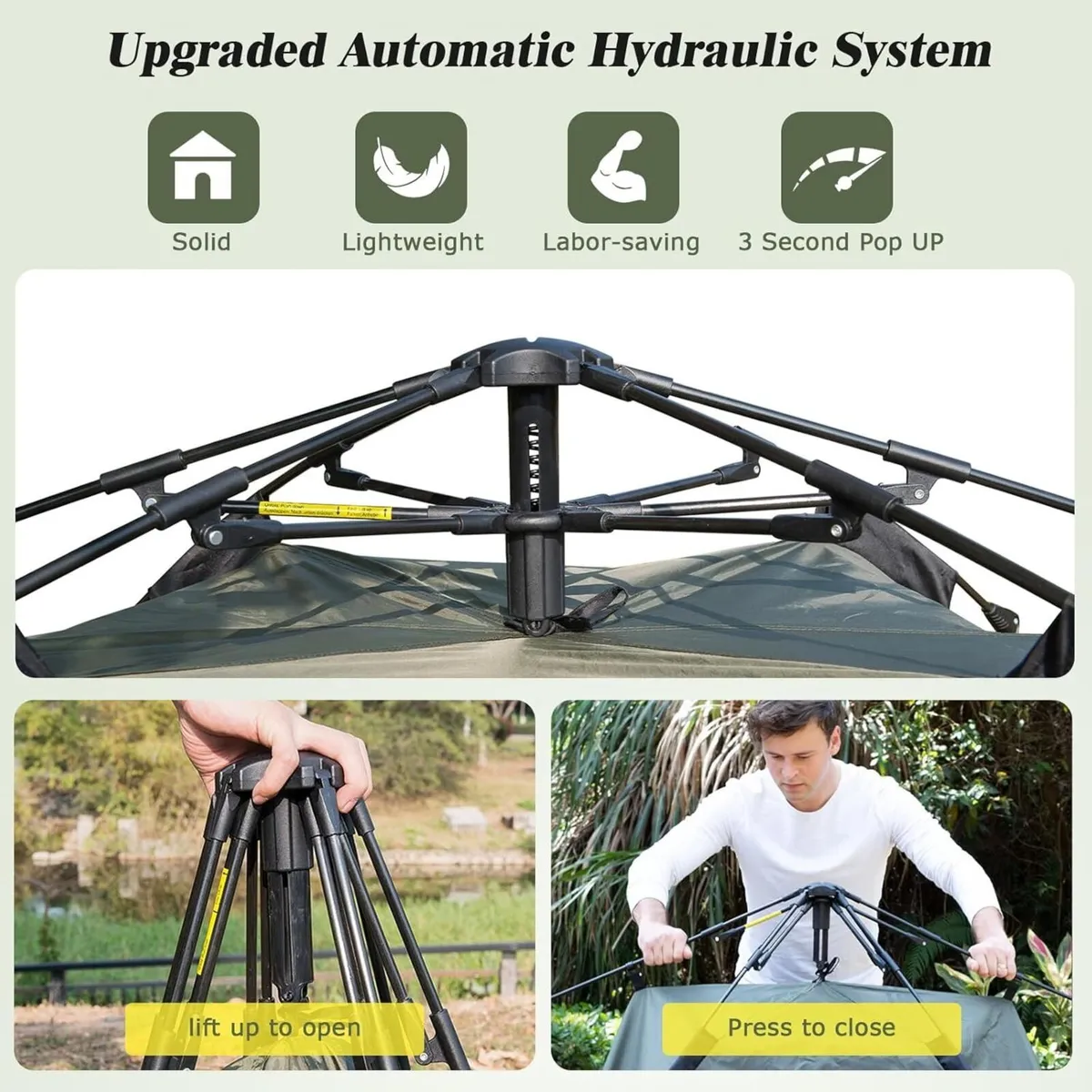 Camping Tent 2-3 Man Pop Up Instant Setup - Image 2