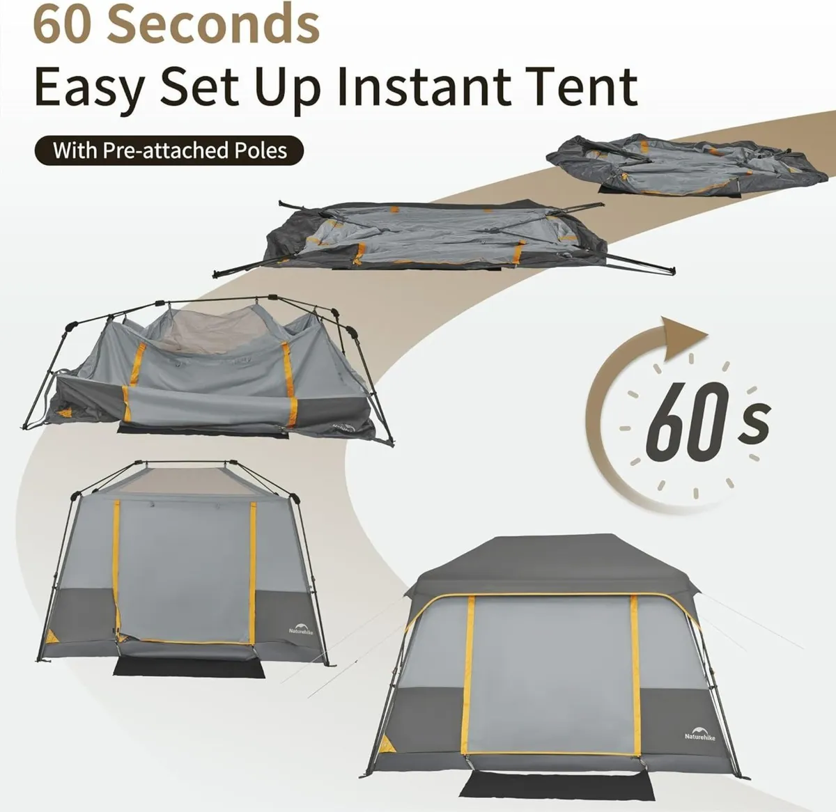 Cape 4/6/8 Person Camping Tent 60S Easy Setup - Image 4