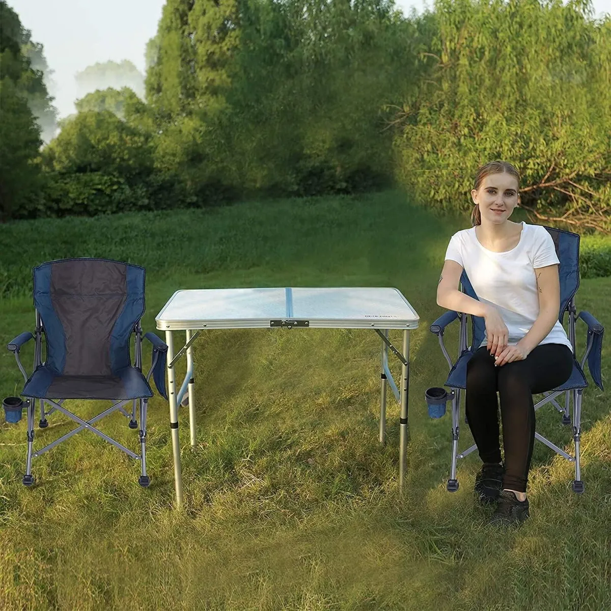 2 Pack Oversized Folding Camping Chair for Heavy - Image 2