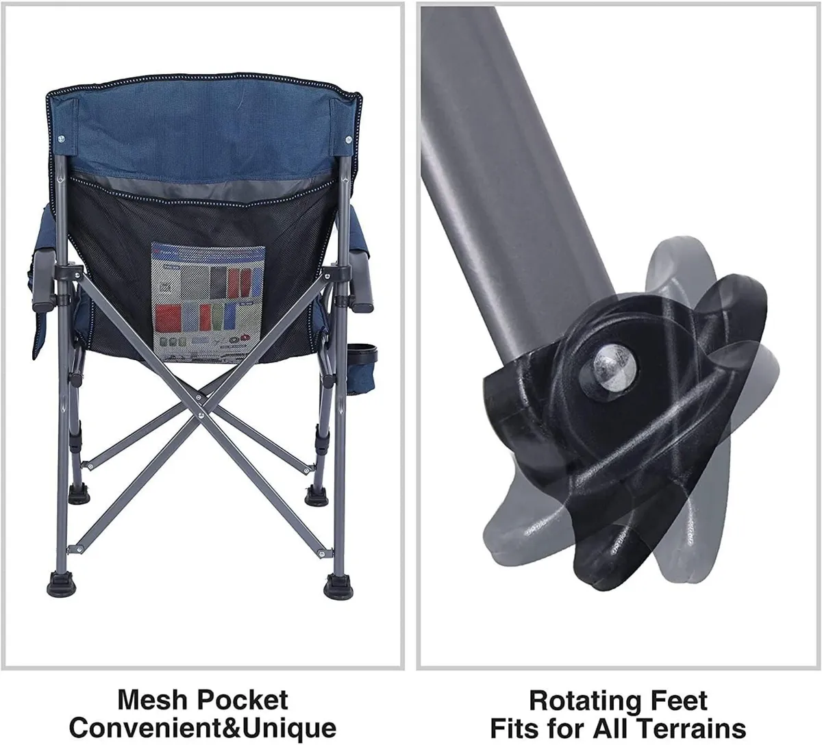2 Pack Oversized Folding Camping Chair for Heavy - Image 4