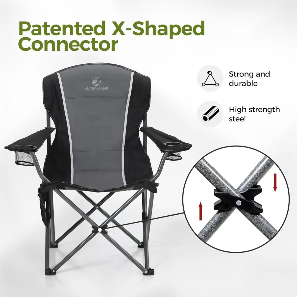 Set of 2 Camping Chairs for Adults Folding Chair - Image 4