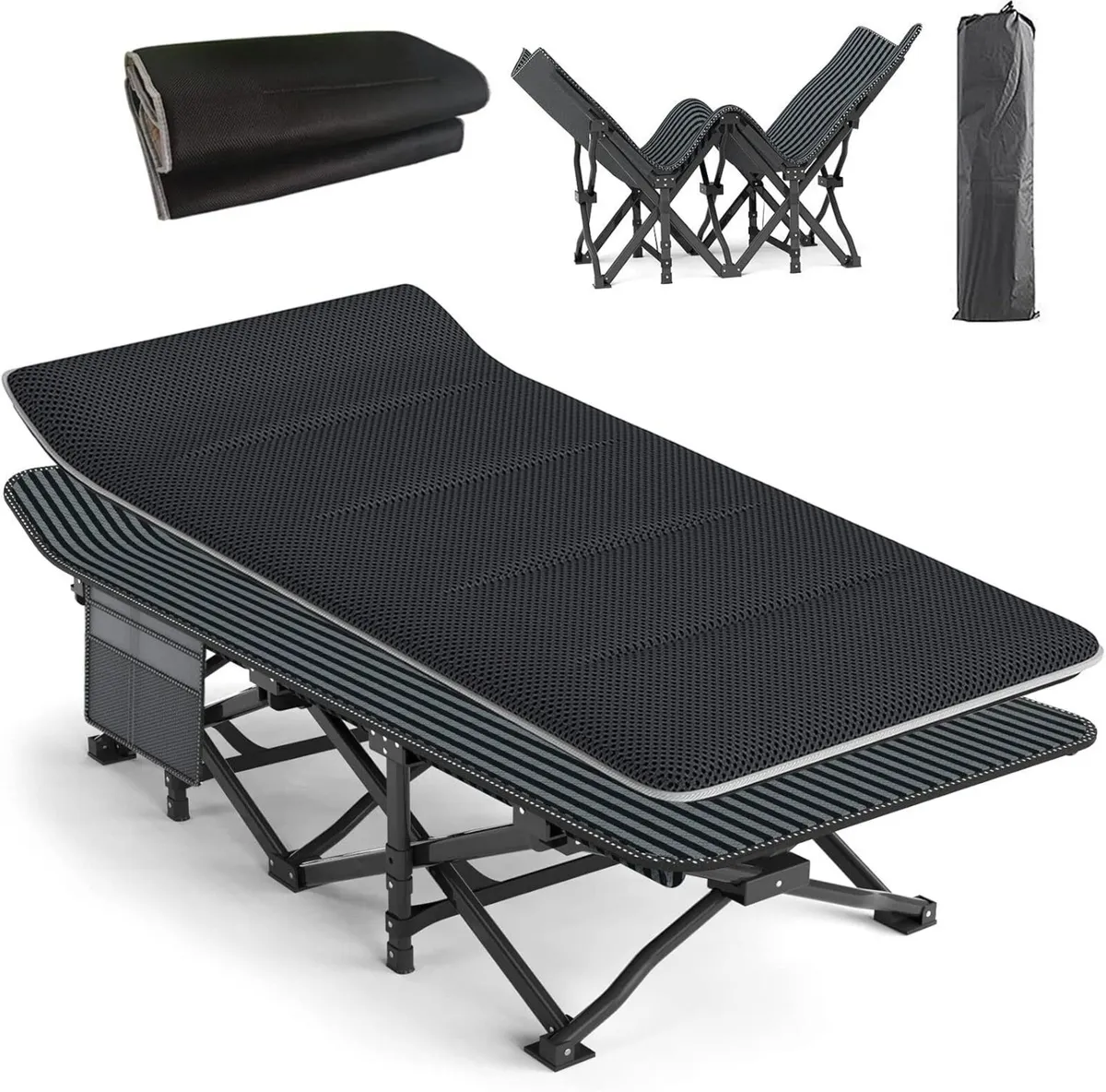 Camp Beds for Adults with Cushion Comfortable - Image 1