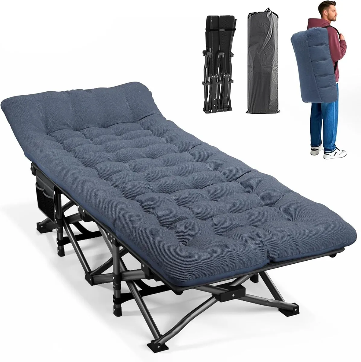 Camp Beds for Adults with Cushion Portable Tent - Image 1