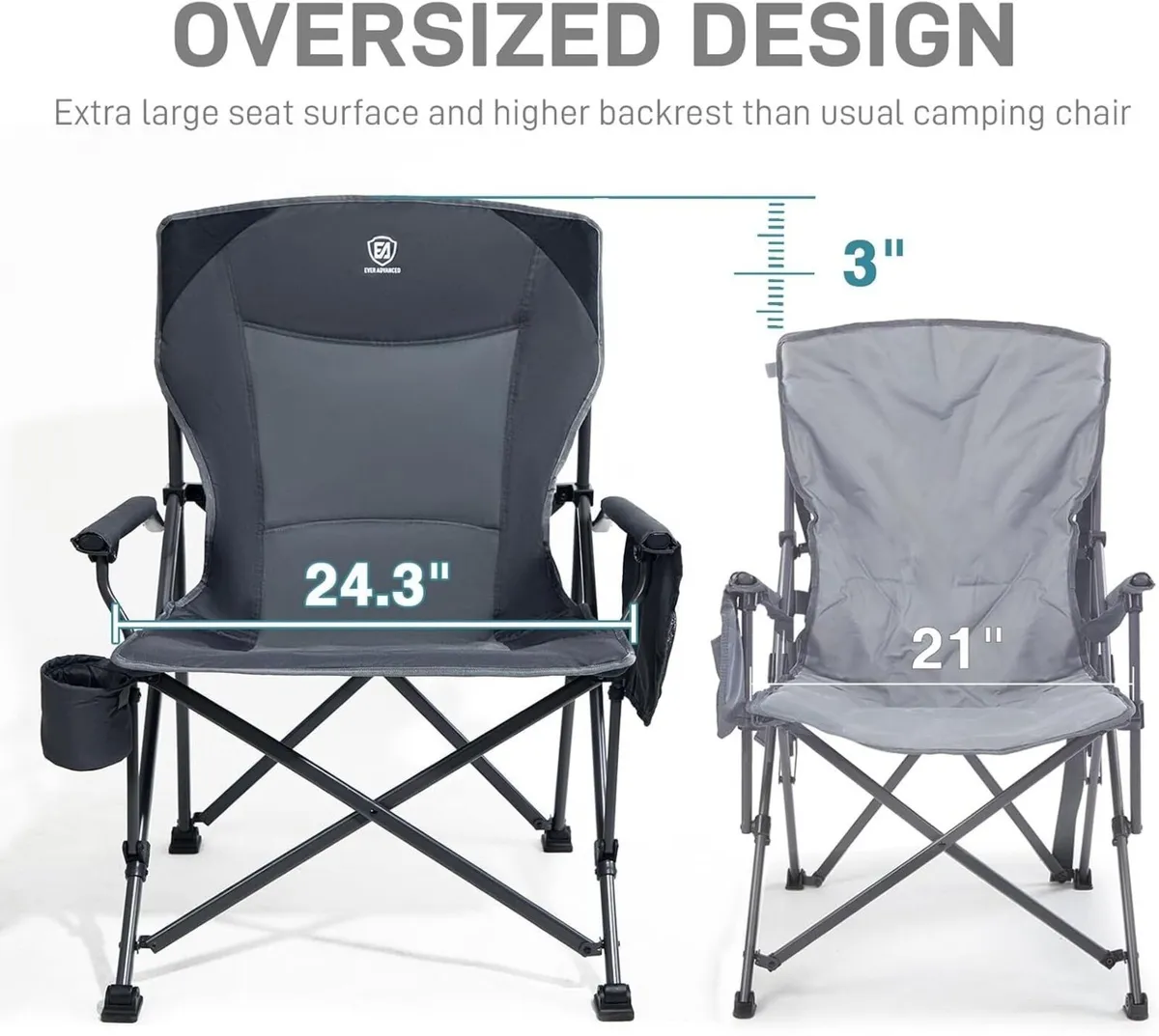 Camping Chair for Adults Oversized 230KG Folding - Image 4