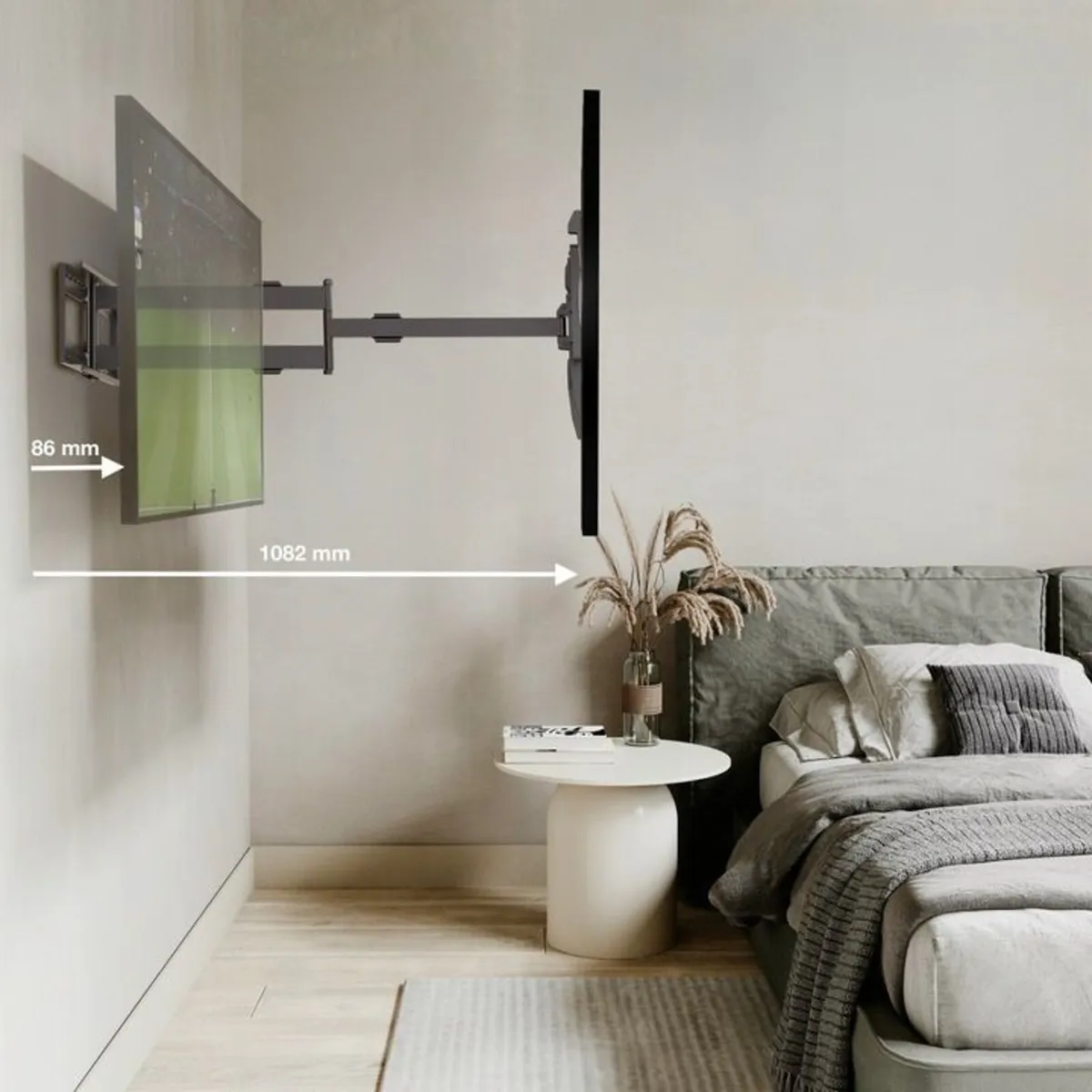 Tv Wall Mount Bracket Tilt Swivel Long Arm 43-95" - Image 4