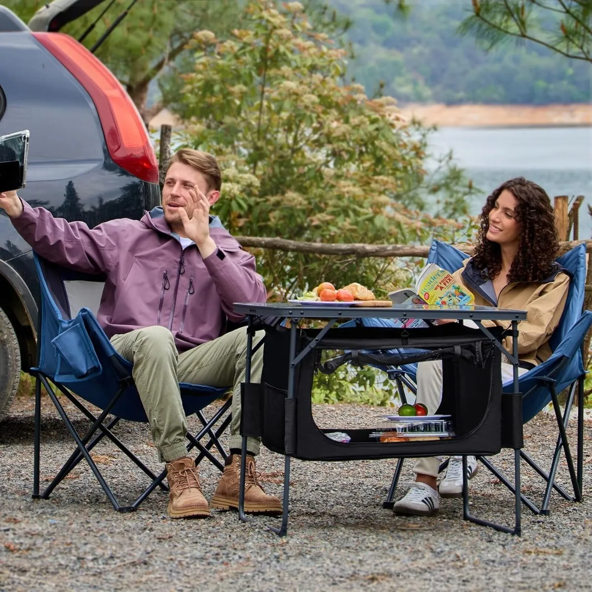 Folding Camping Table with Storage Removable - Image 2