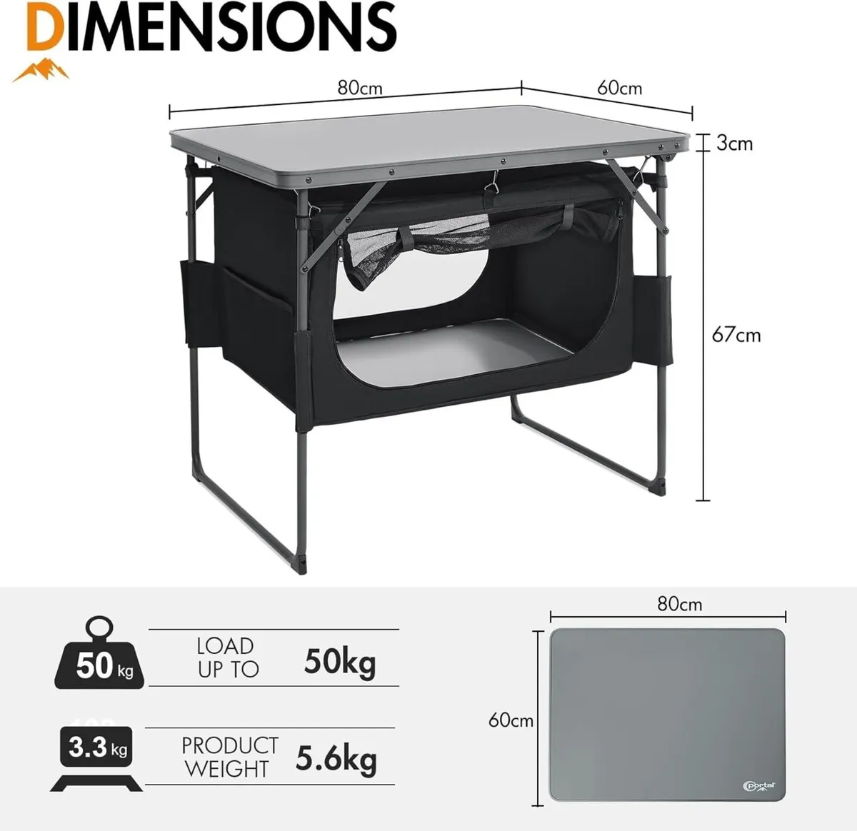 Folding Camping Table with Storage Removable - Image 3