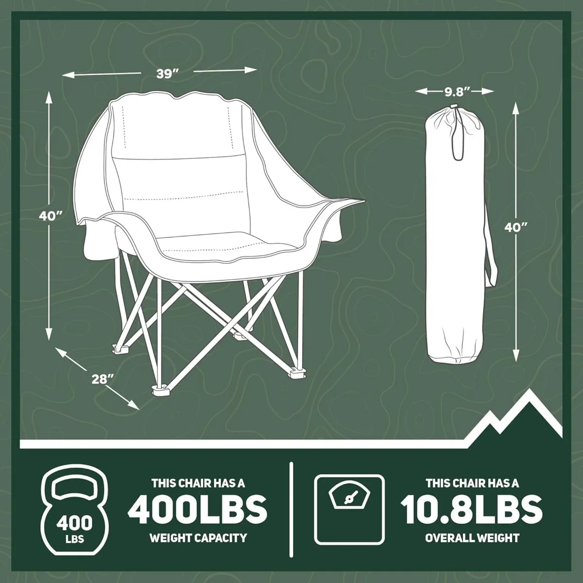 Oversized Camping Chair Comfort Padded Lounge - Image 3
