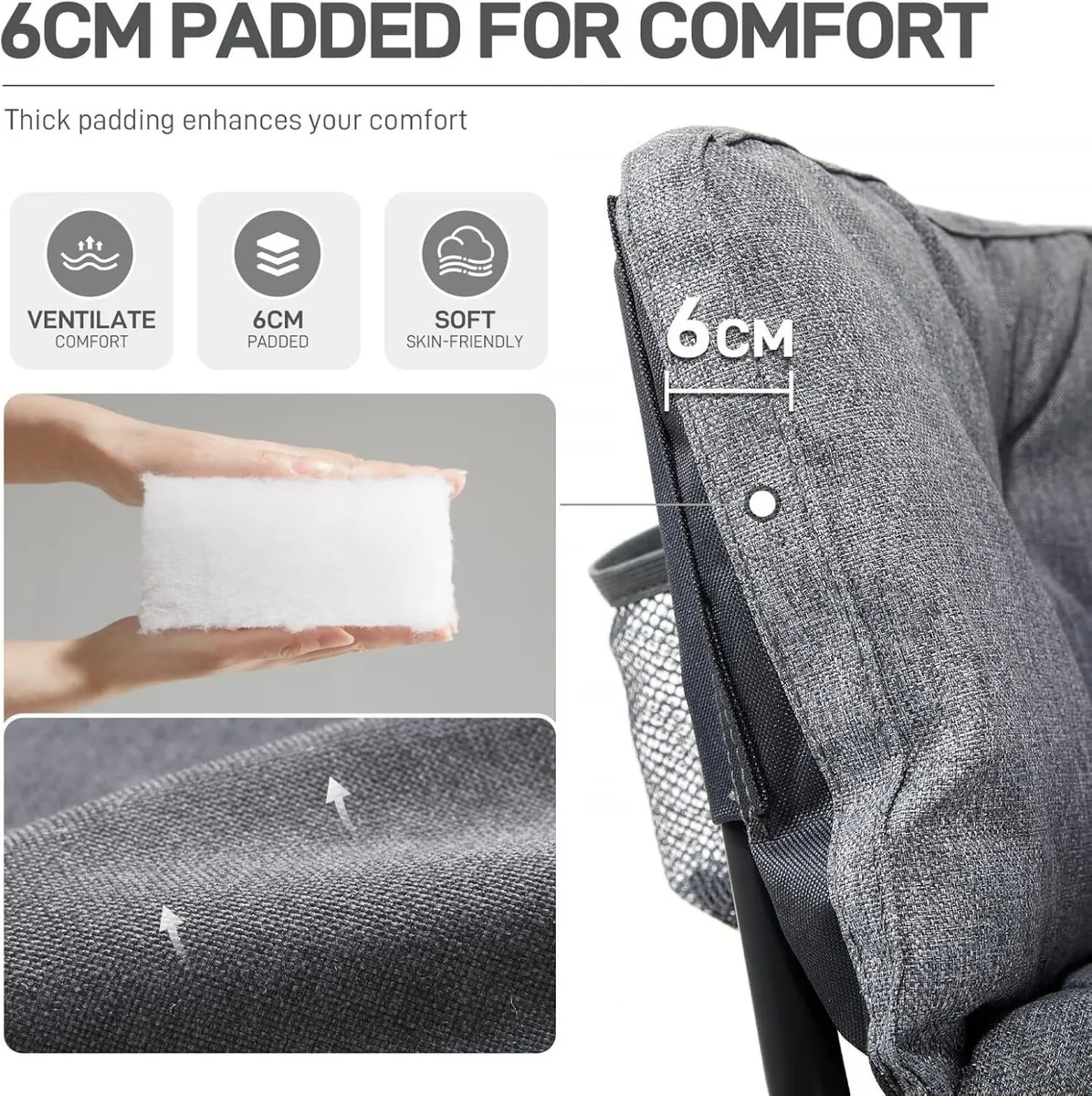 Camping Chair Double for Adults 6cm Padded 320kg - Image 4