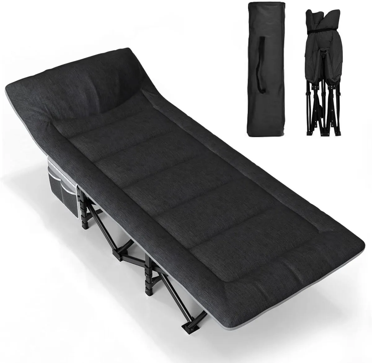 Camp Beds for Adults with Cushion and Pillow - Image 1