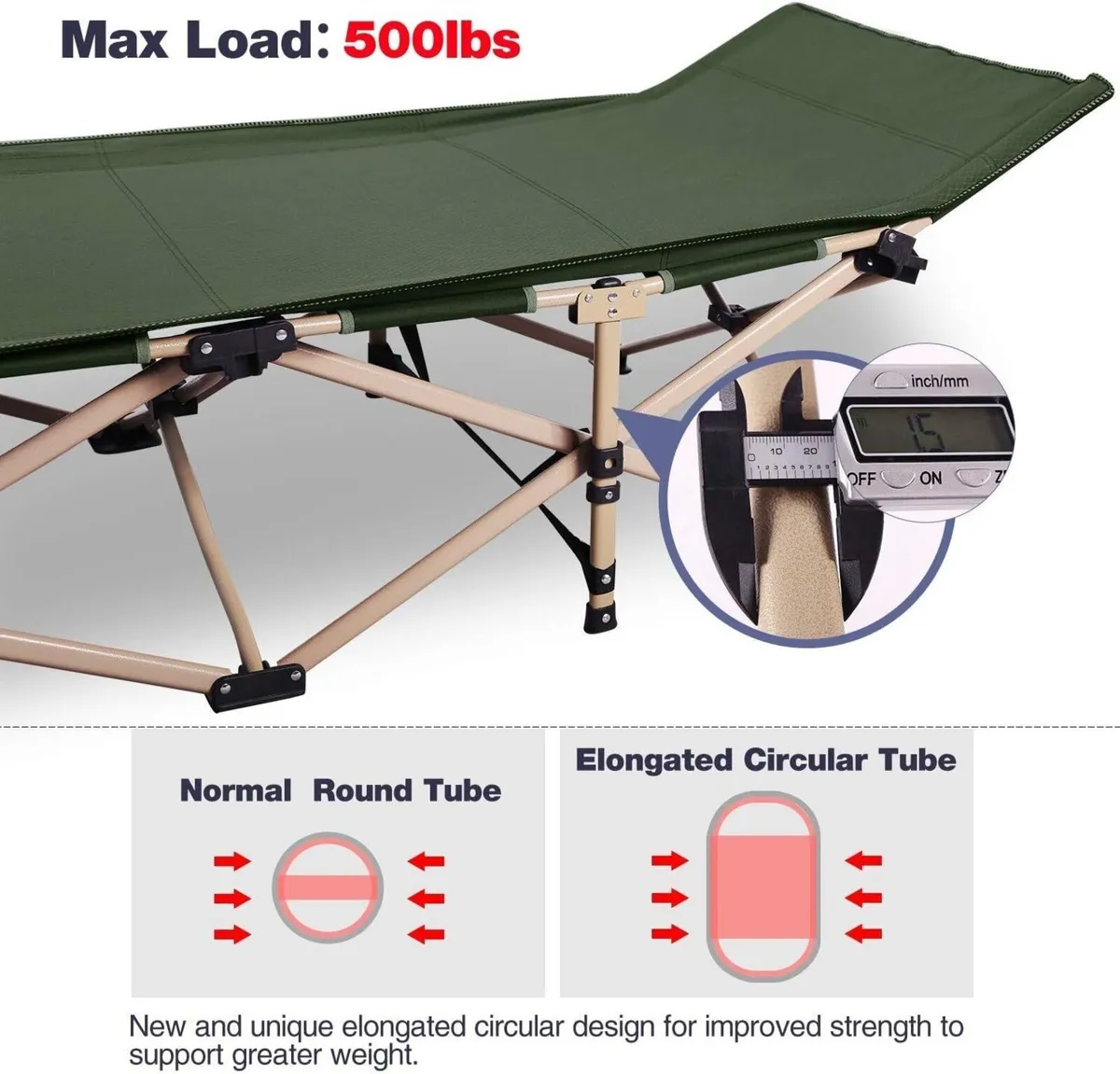 Folding Camping Beds for adults 28 Extra Wide - Image 3