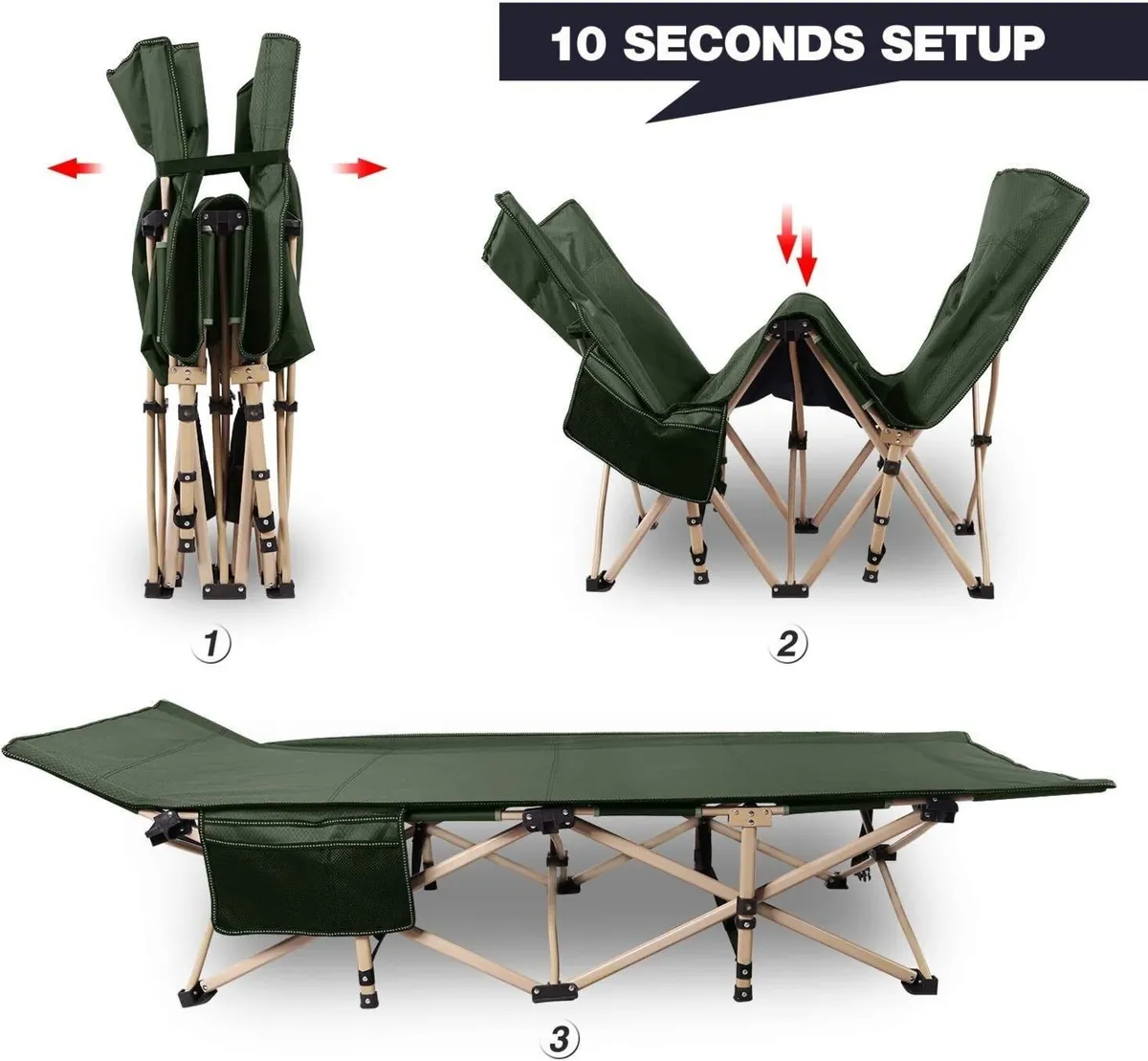 Folding Camping Beds for adults 28 Extra Wide - Image 4