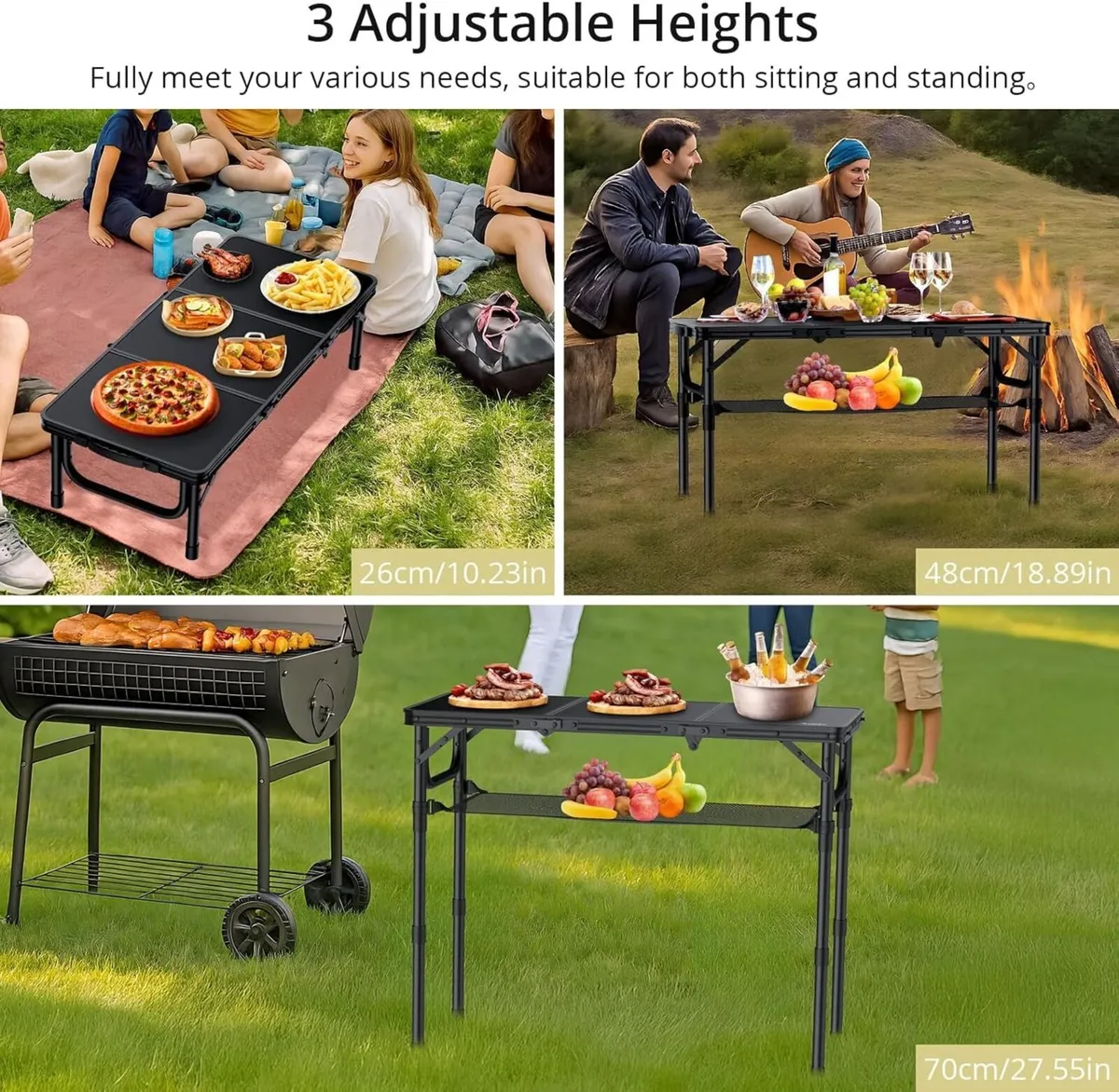 Folding Camping Table 88cm x 40cm Aluminum 3 - Image 3