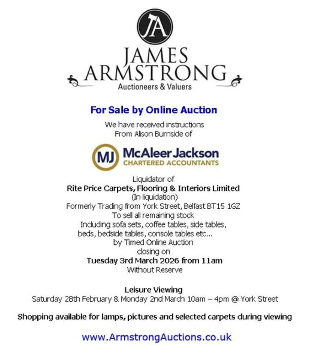 Interior Furniture Auction **Bidding Now Live** - Image 1