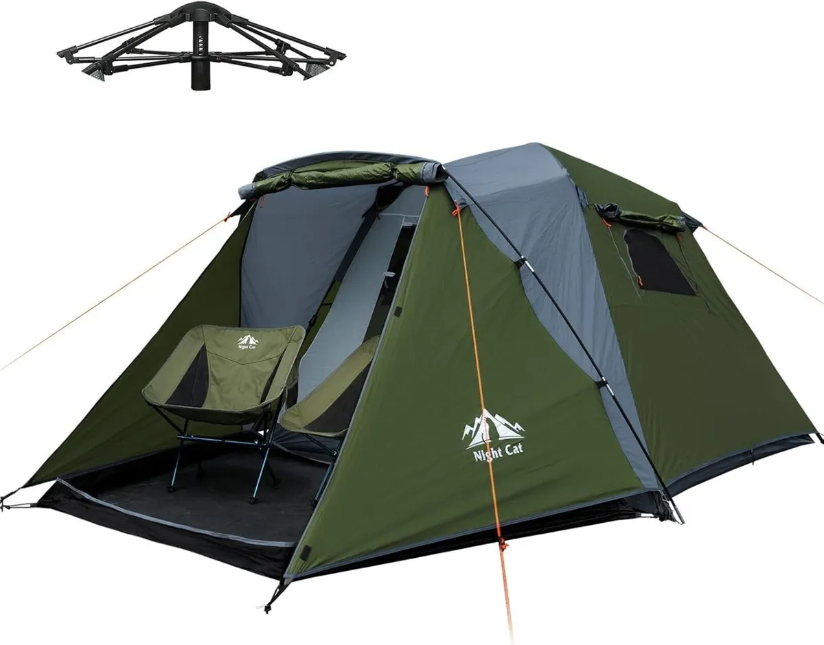 Pop Up Tent 4 Person: Waterproof Car Camping with - Image 1