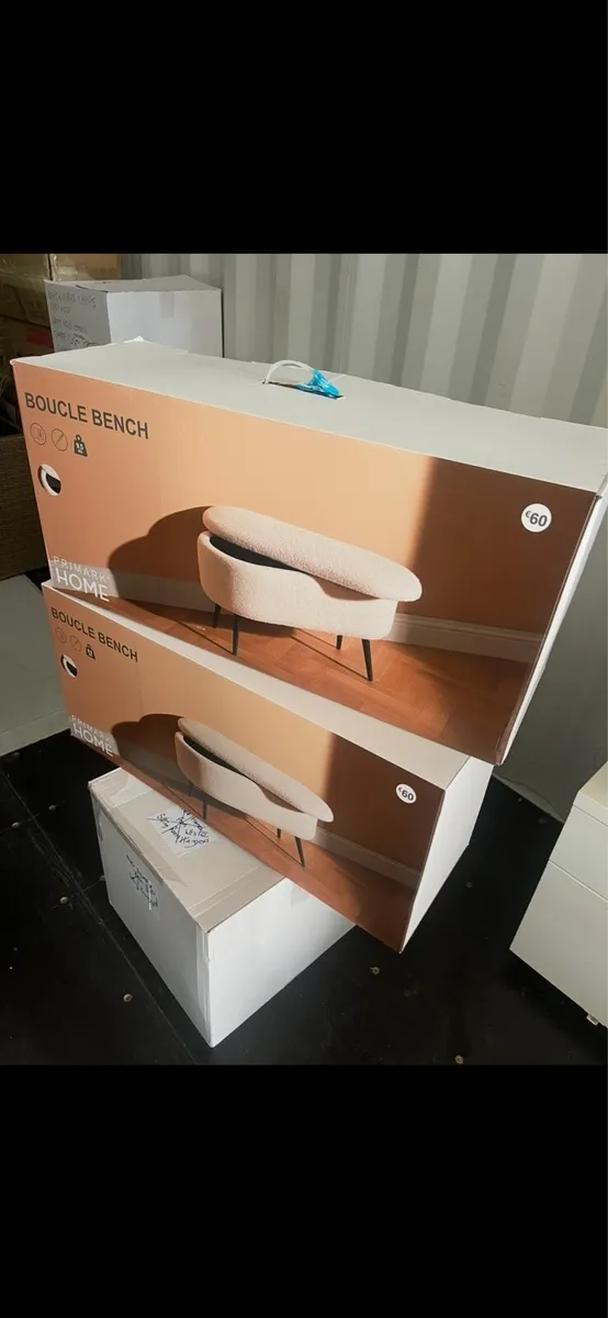 Bouclé Storage Bench. Brand new in box. €30 - Image 1