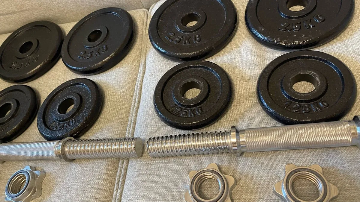 2x10kg adjustable steel Dumbells - Image 3