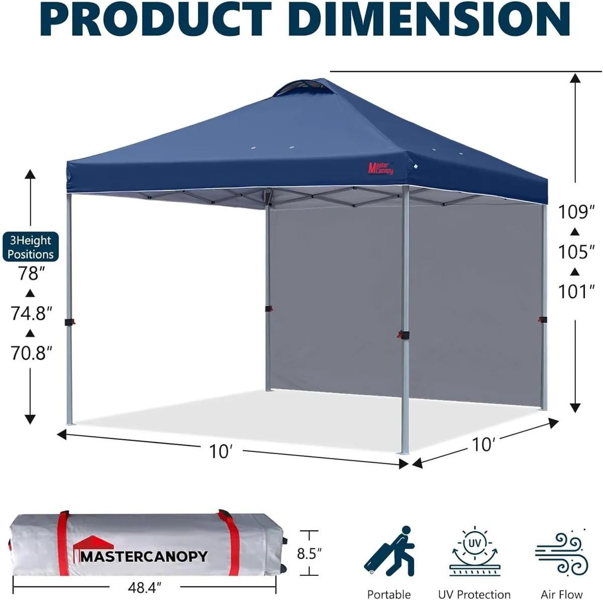 Durable Ez Pop-up Gazebo Tent with 1 Sidewall - Image 2