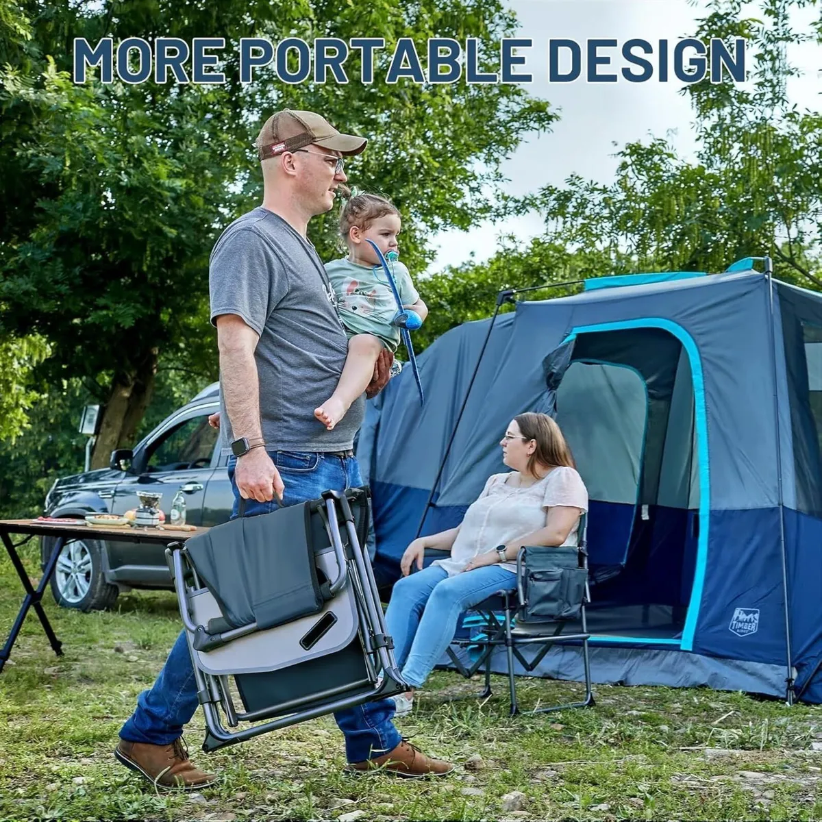 Folding Camping Chair for Adults 180kg Portable - Image 4
