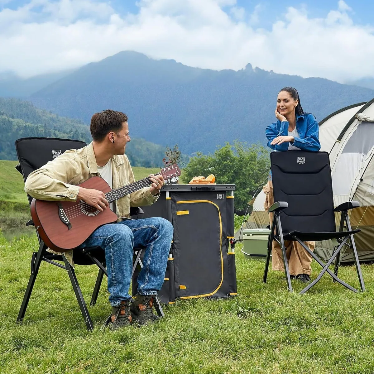 Folding Camping Chairs 2 Set for Adults Adjustable - Image 2