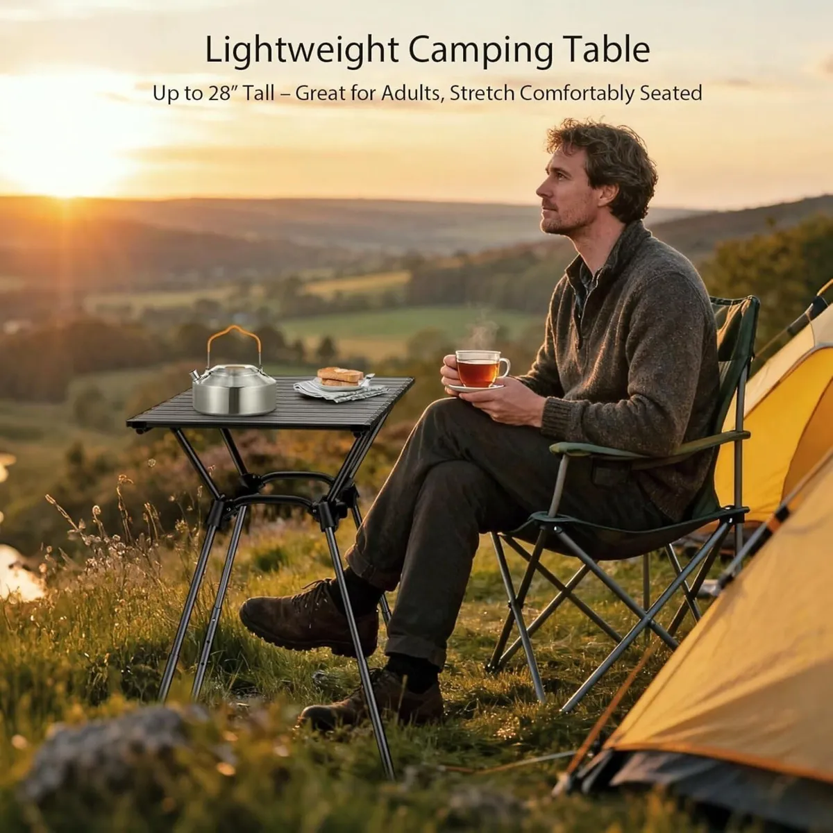3ft Camping Table Foldable 4 Adjustable Height - Image 4