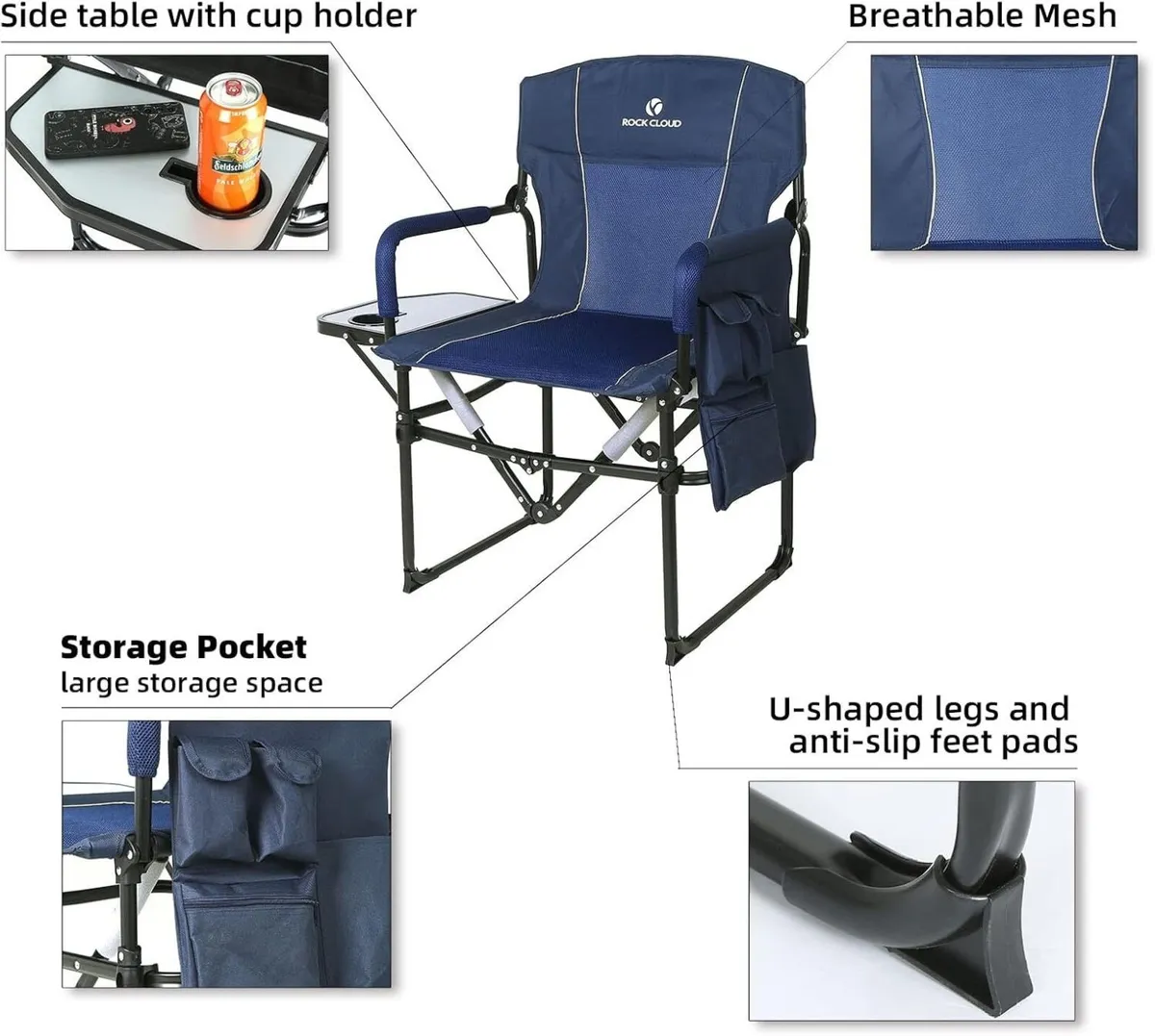 Camping Chair with Side Table Lightweight Compact - Image 4