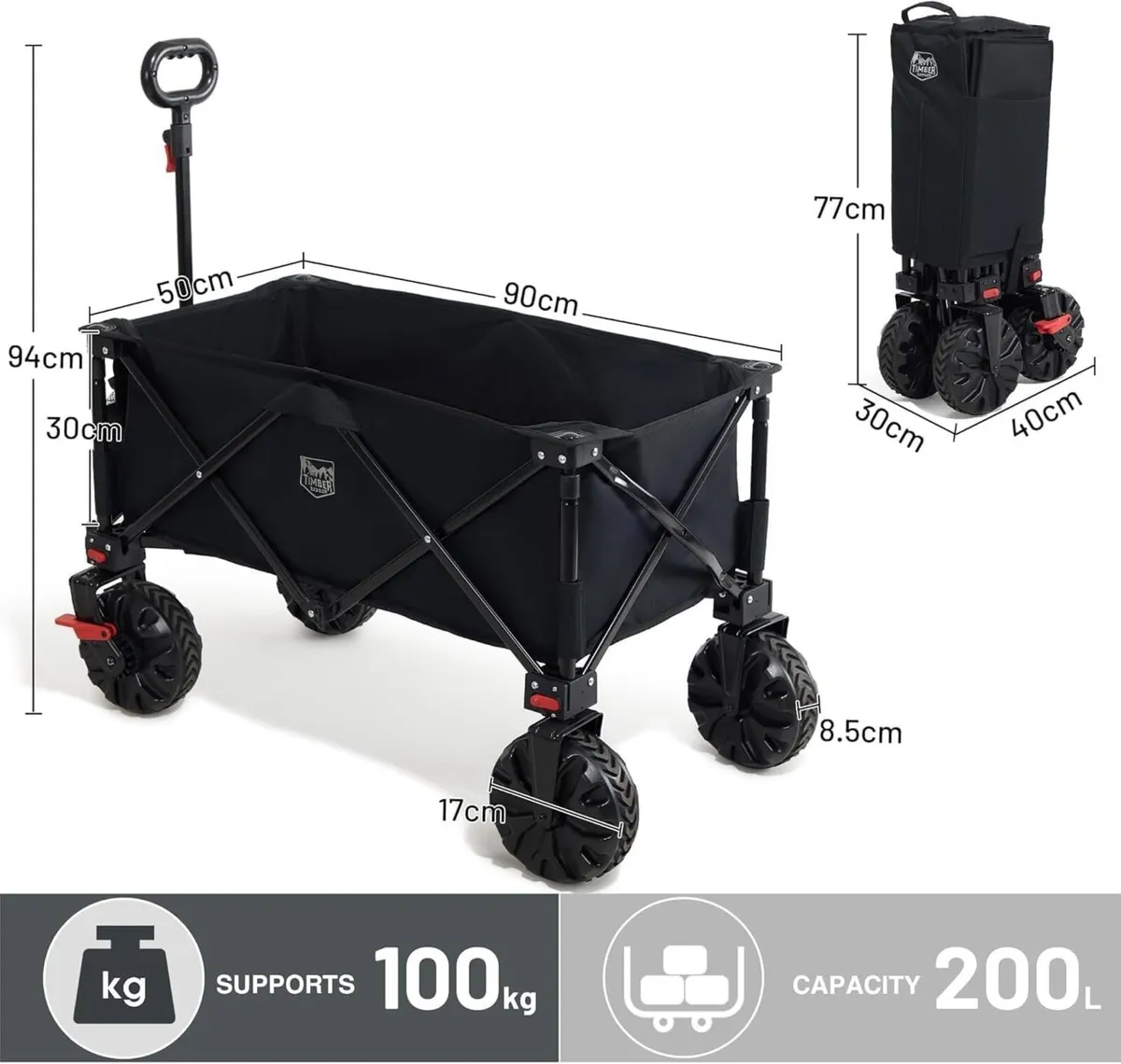 Festival Trolley on Wheels with Brakes 200L - Image 3