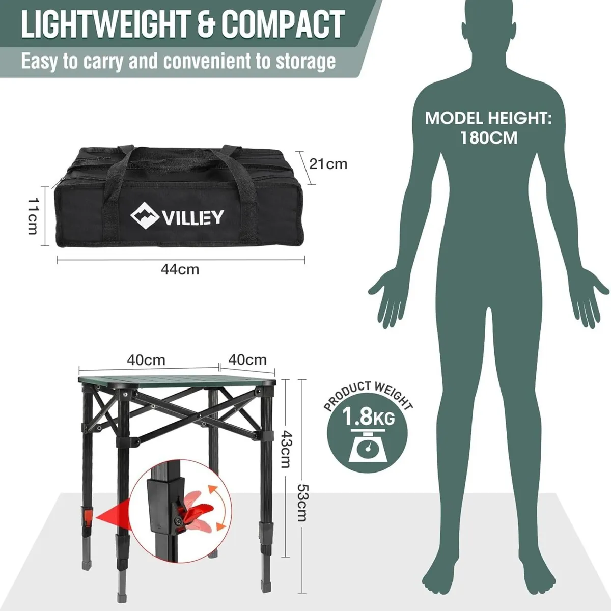 Camping Table Folding Small Lightweight Roll Up - Image 3