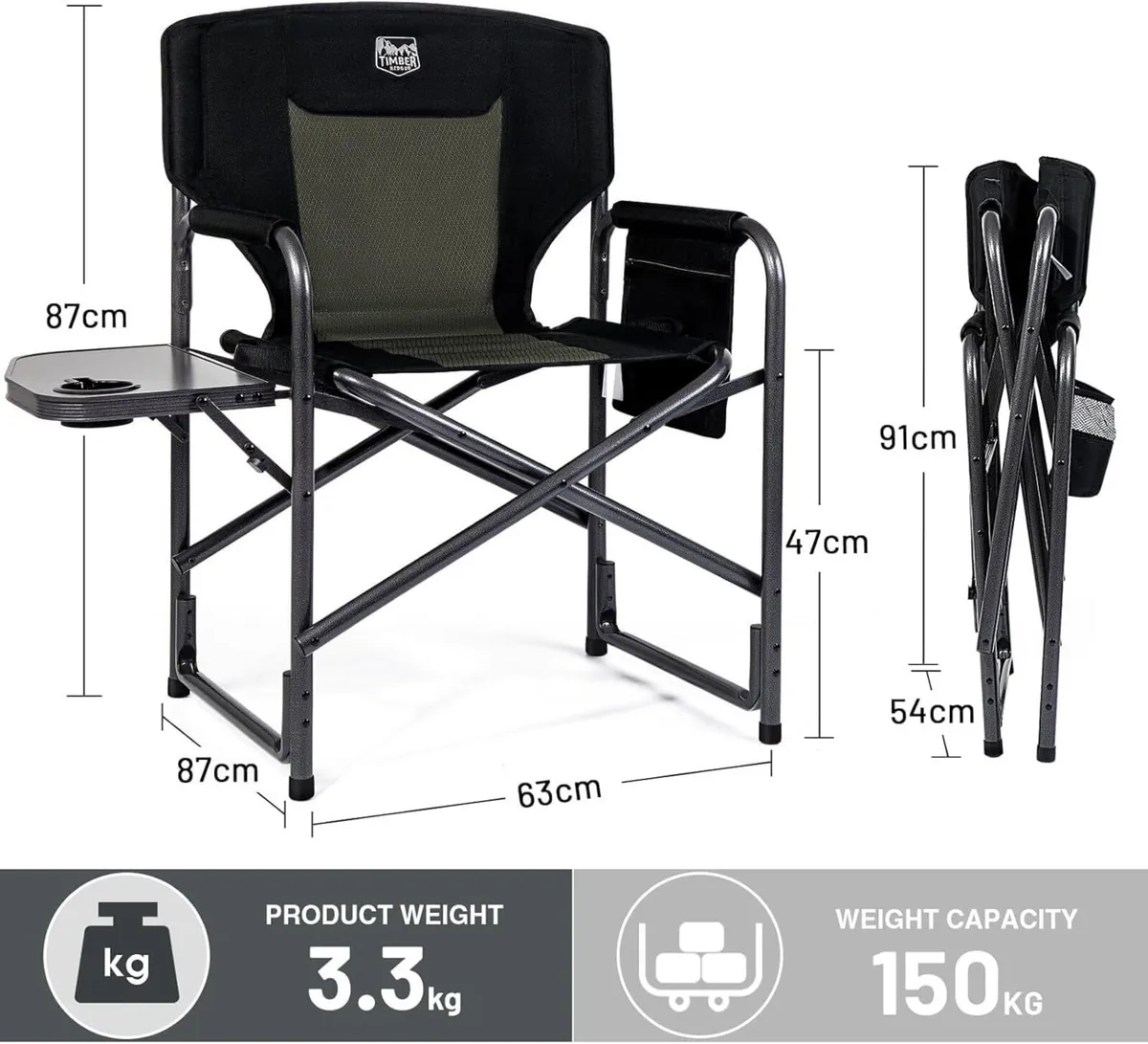 Camping Chairs for Adults 180kg Heavy Duty Set of - Image 3
