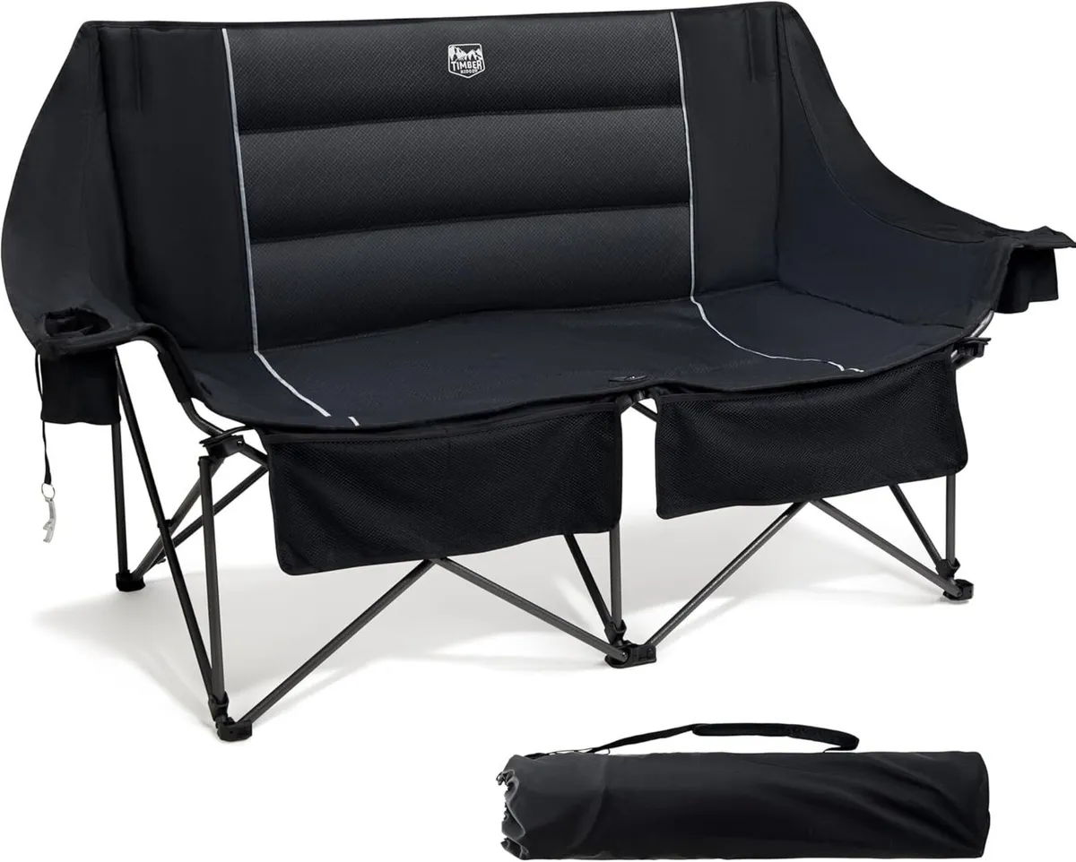 Double Camping Chair for Adults Folding Padded - Image 1