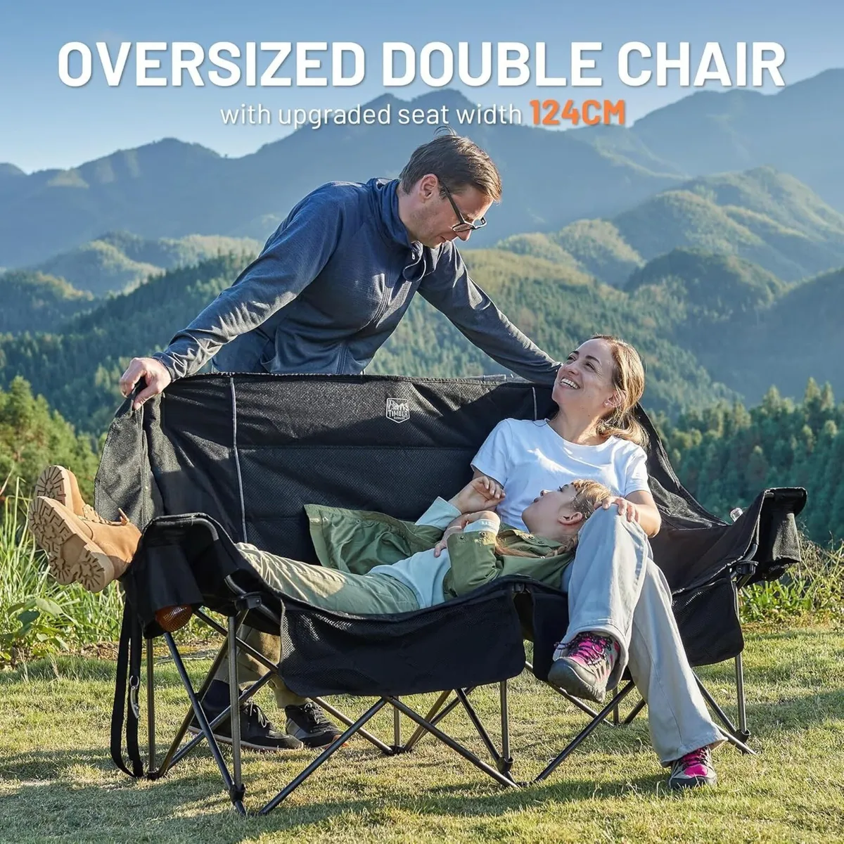 Double Camping Chair for Adults Folding Padded - Image 3