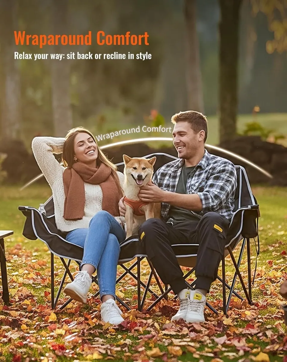 Double Camping Chair for Adults 300 kg Load - Image 2