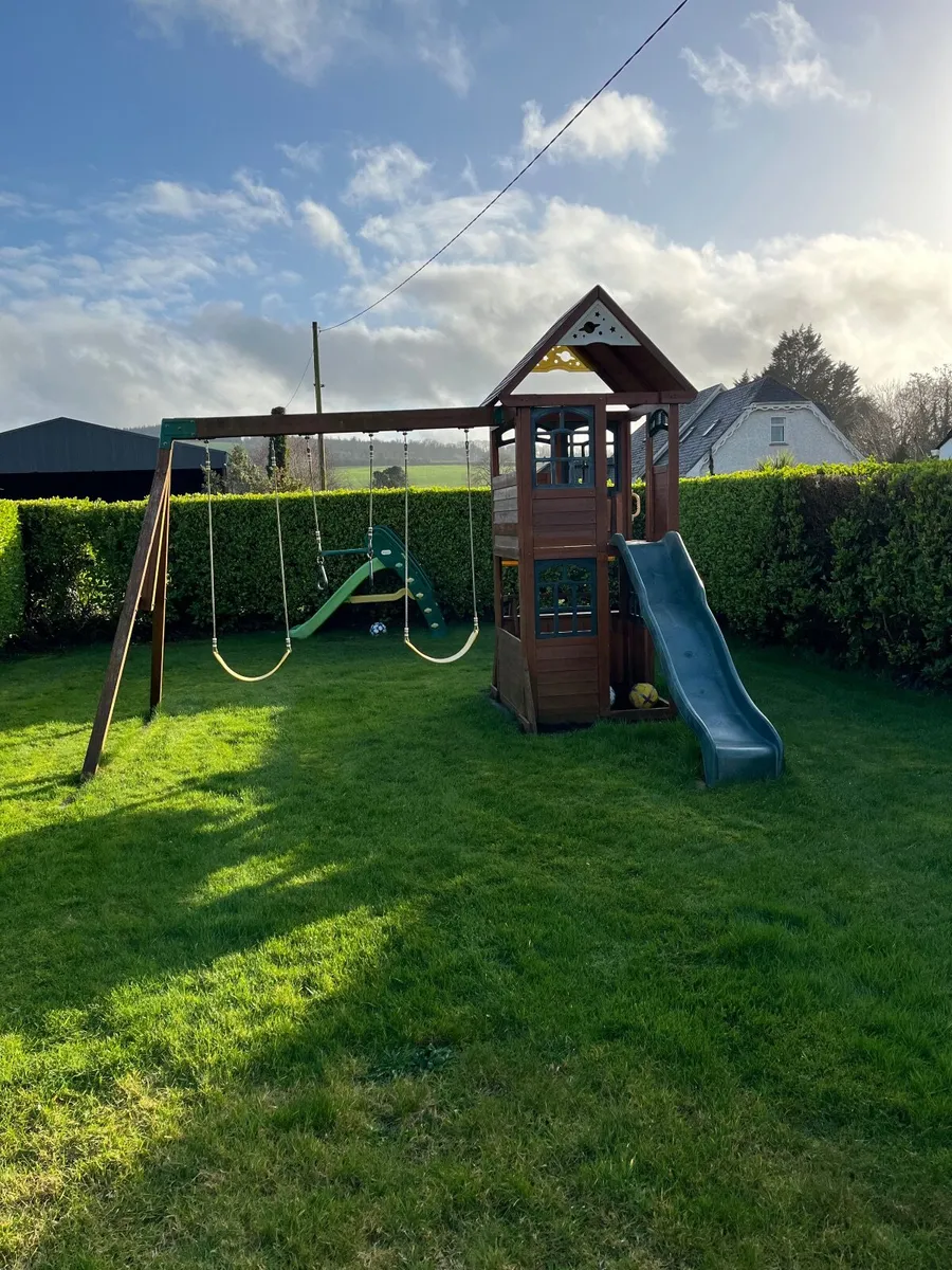 Playhouse with swings and slide for sale - Image 2