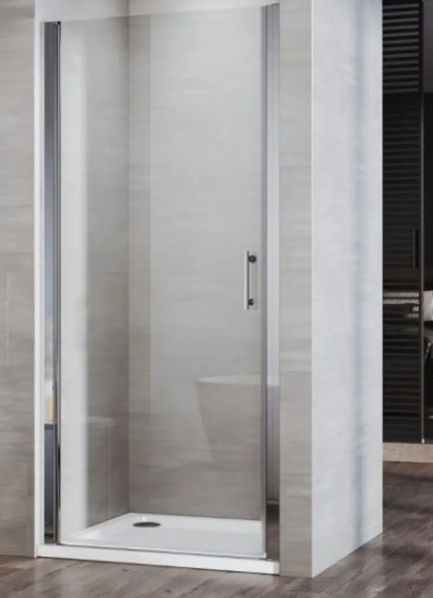 Elegant 800mm Frameless Pivot Hinged Shower Door - Image 1