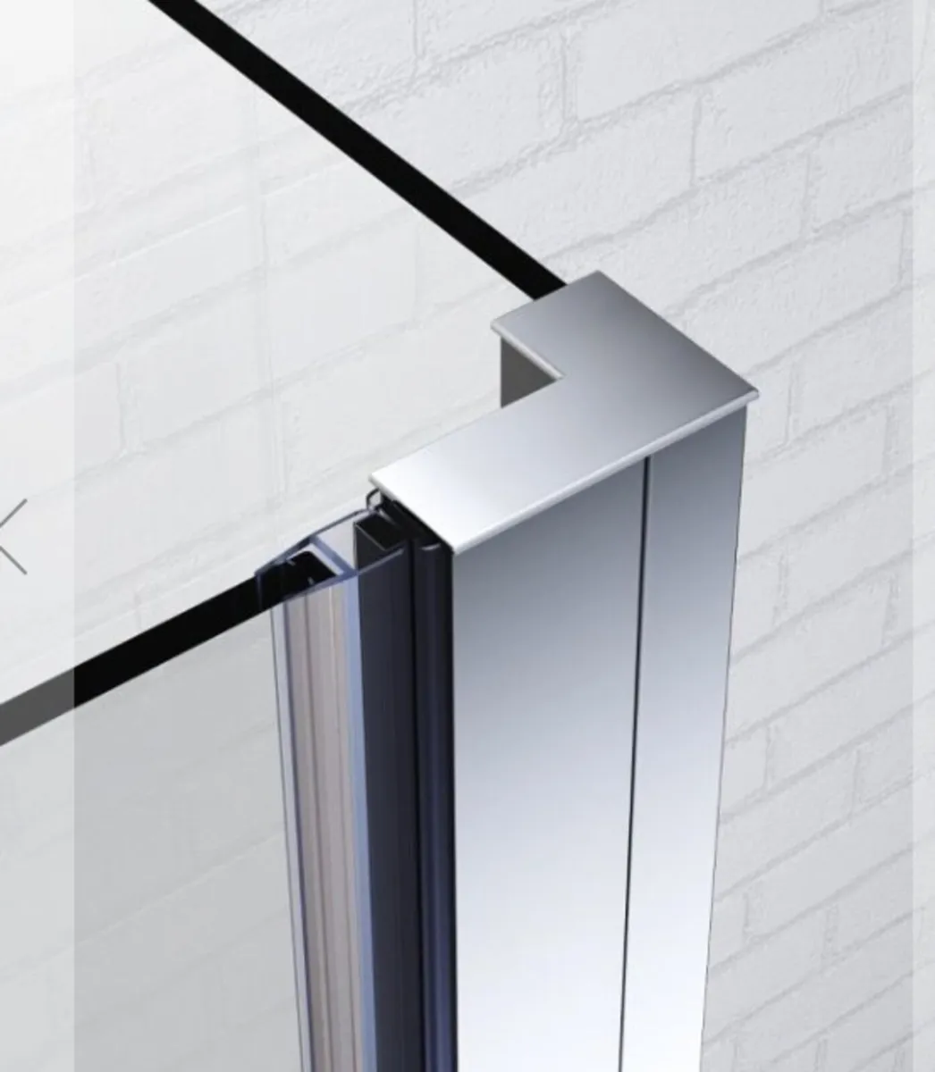 Elegant 800mm Frameless Pivot Hinged Shower Door - Image 2