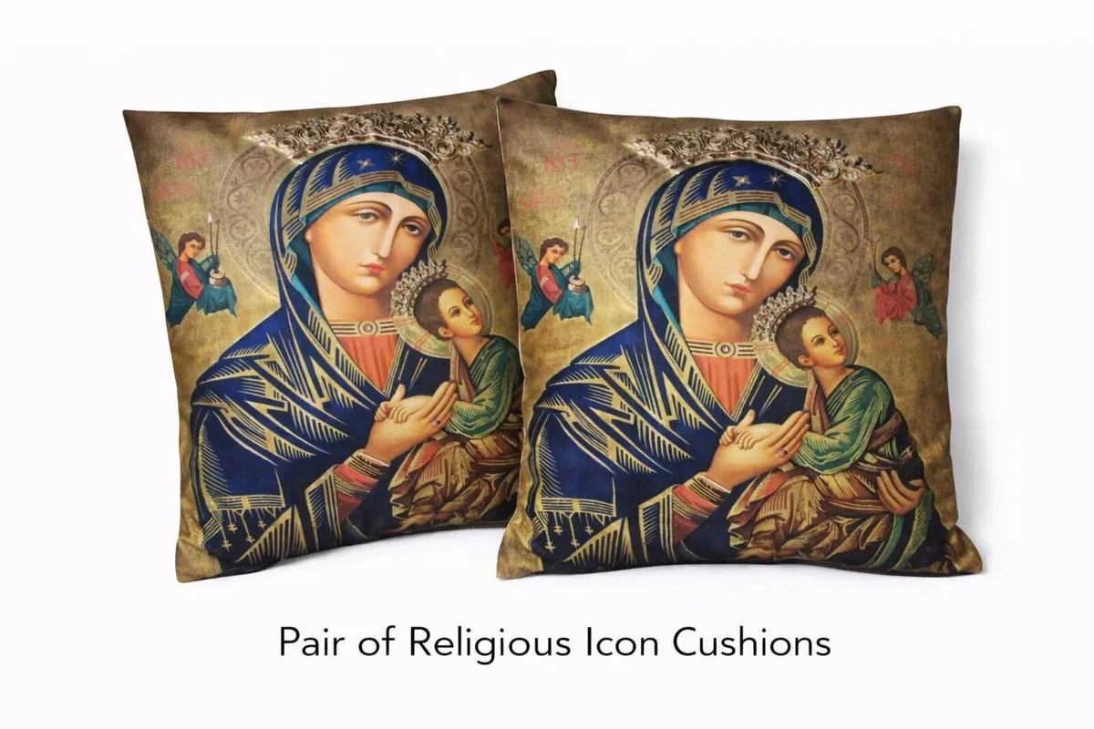 Pair of Religious Icon Cushions – 45cm