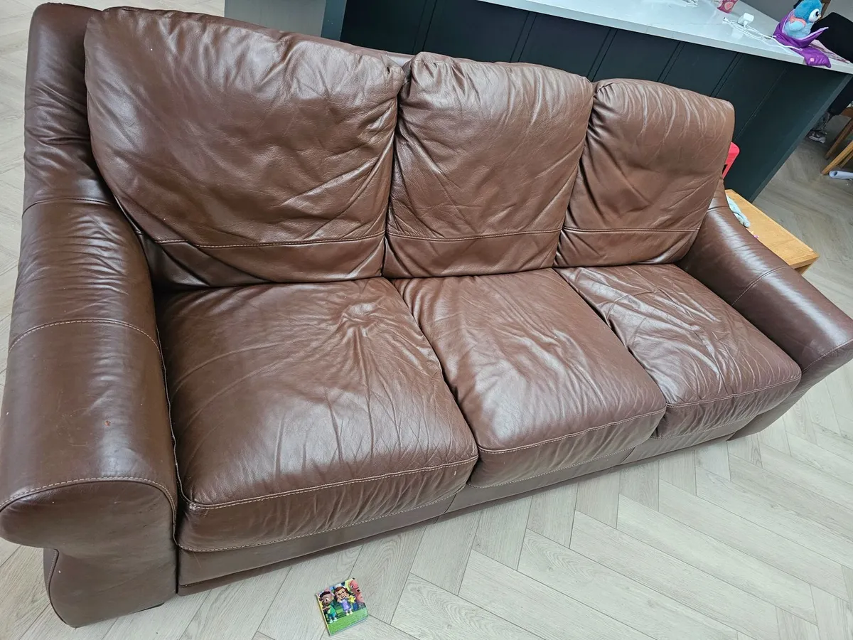 Free 2 and 3 leather sofa - Image 1