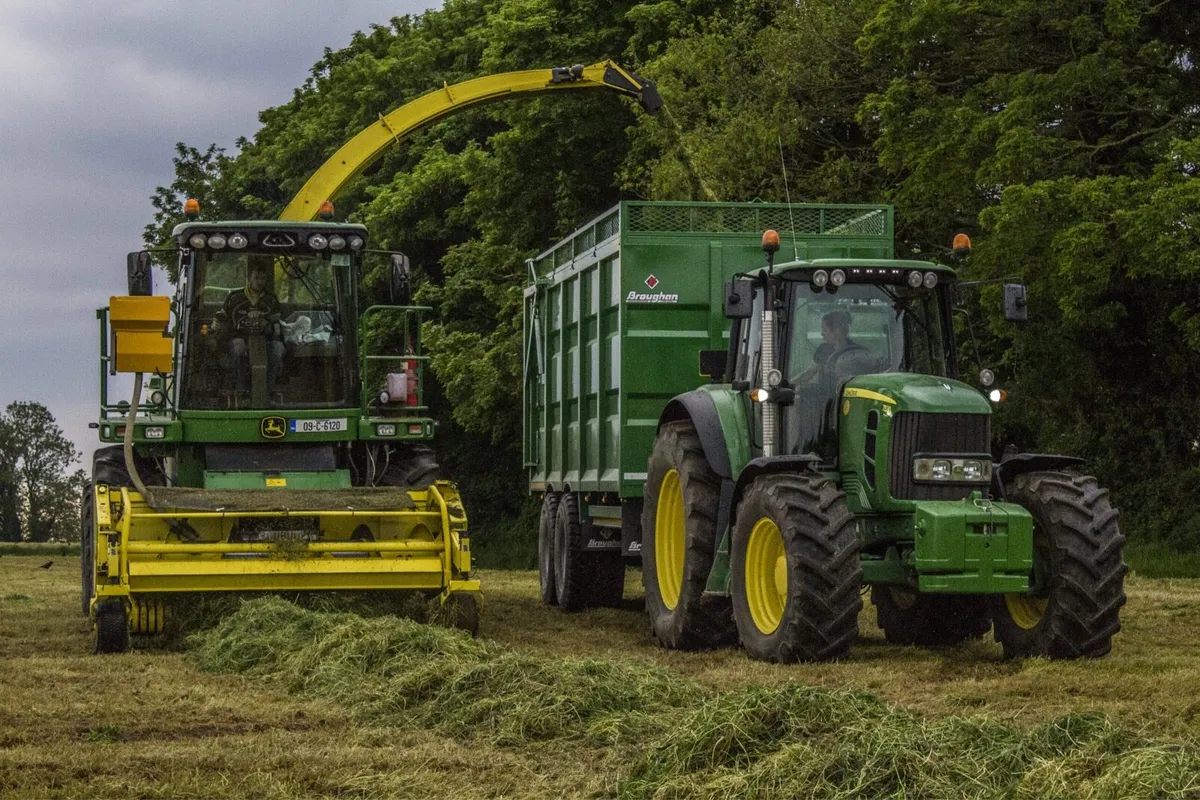 Tractor And 22ft Silage Trailer For Hire - Image 1